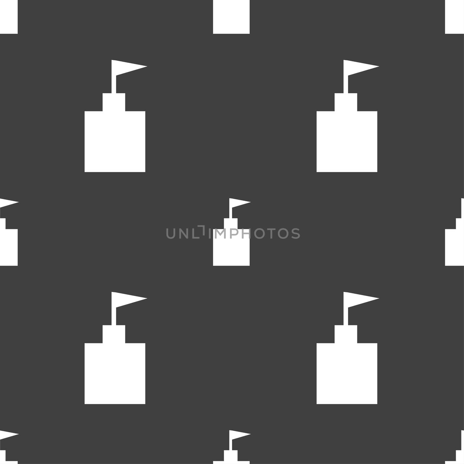 tower icon. Set Flat modern. Seamless pattern on a gray background. illustration