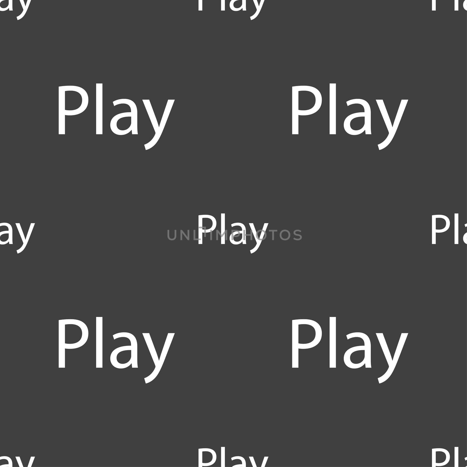 Play sign icon. symbol. Seamless pattern on a gray background.  by serhii_lohvyniuk