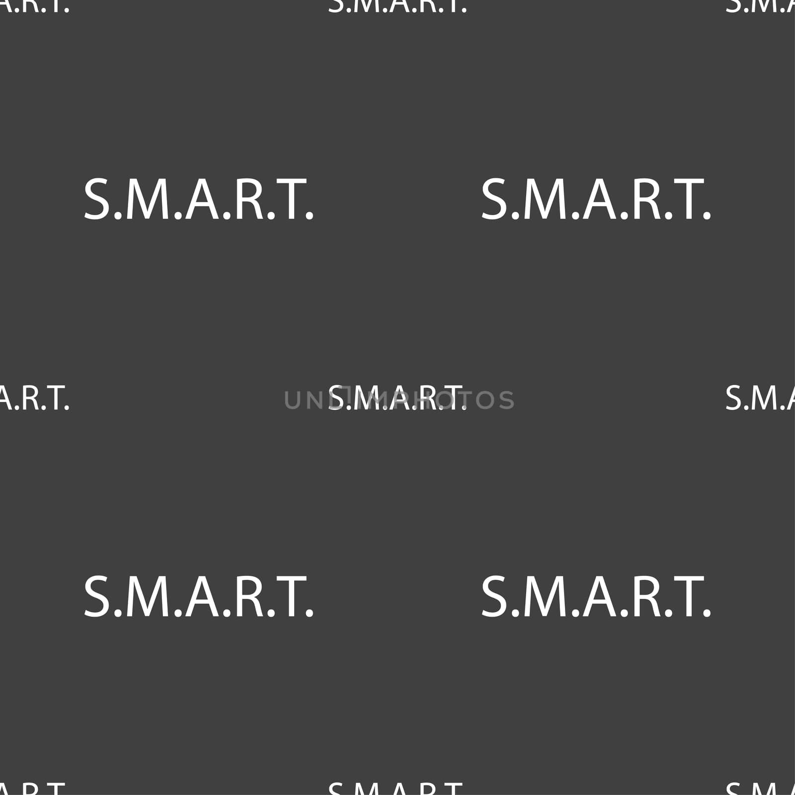 Smart sign icon. Press button. Seamless pattern on a gray background. illustration
