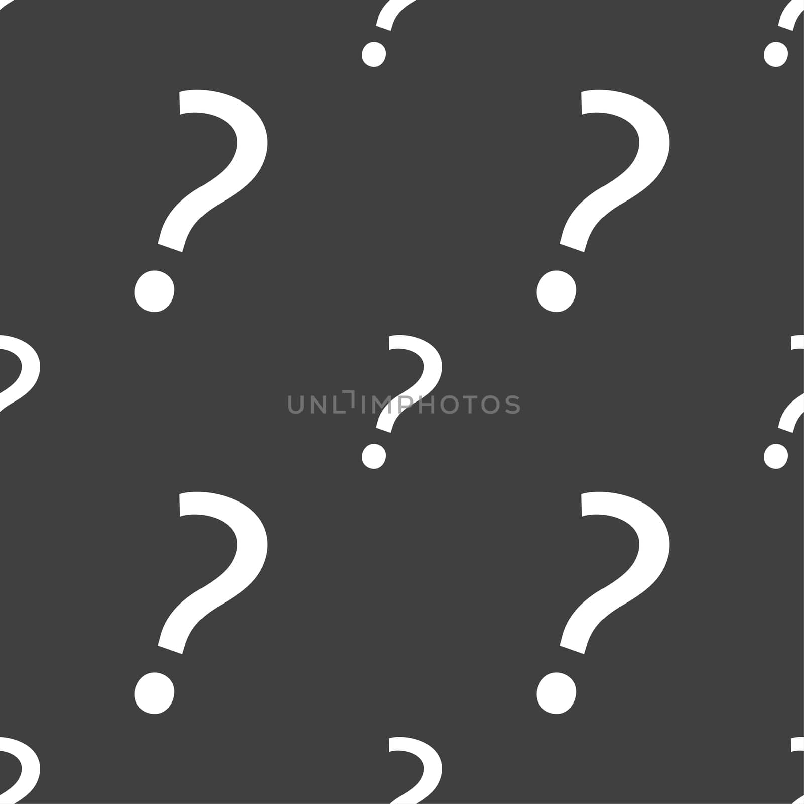Question mark sign icon. Help symbol. FAQ sign. Seamless pattern on a gray background.  by serhii_lohvyniuk