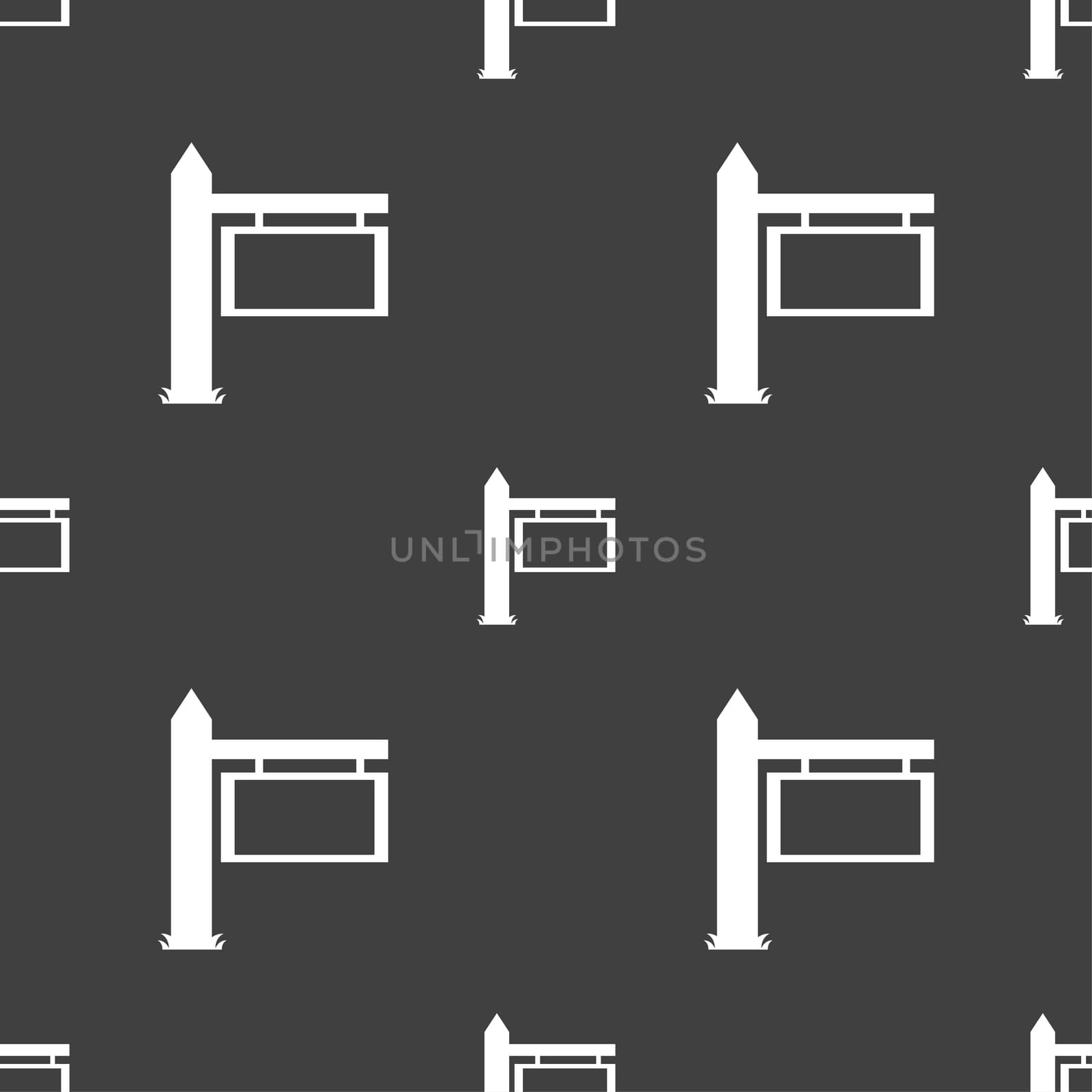 Information Road Sign icon sign. Seamless pattern on a gray background. illustration