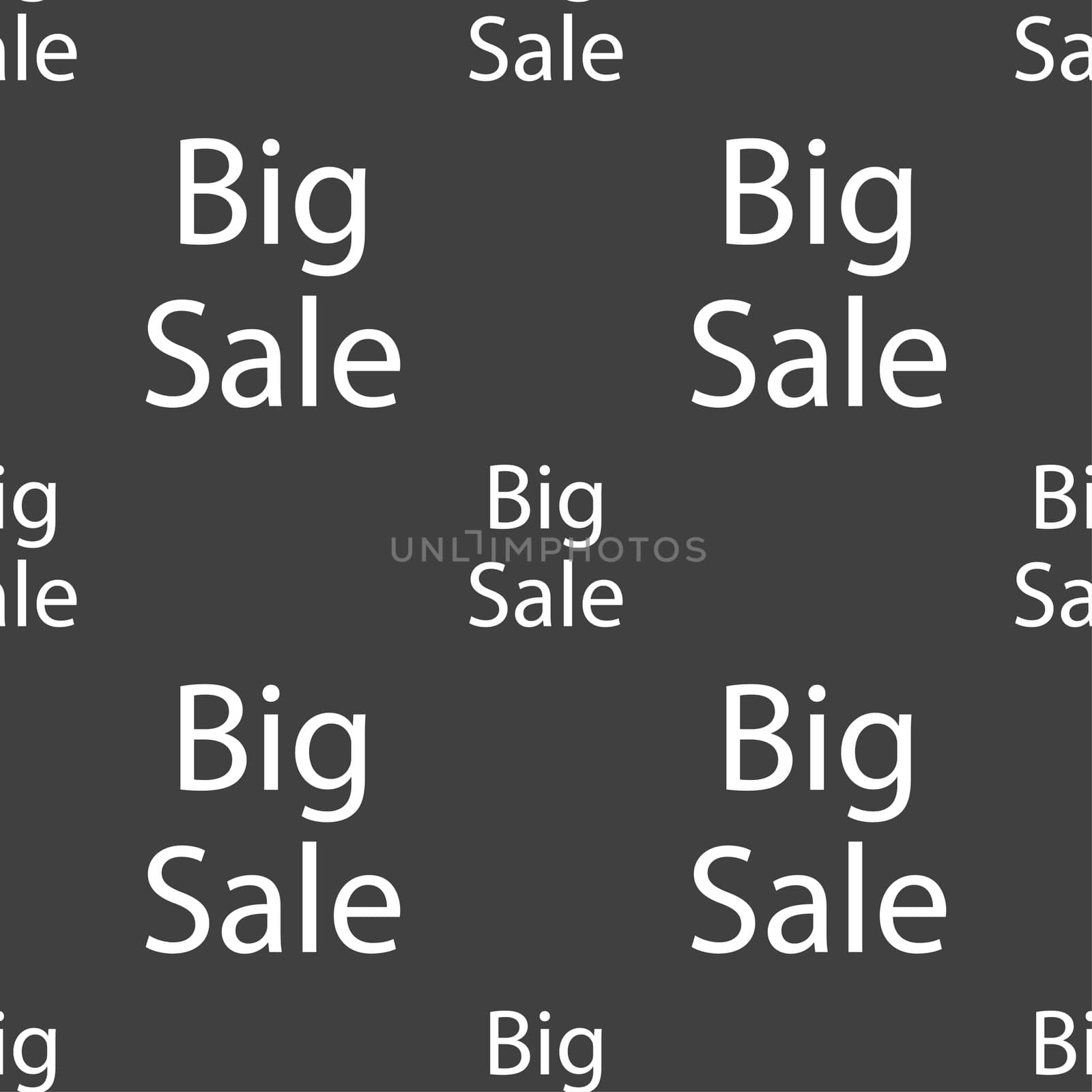 Big sale sign icon. Special offer symbol. Seamless pattern on a gray background. illustration