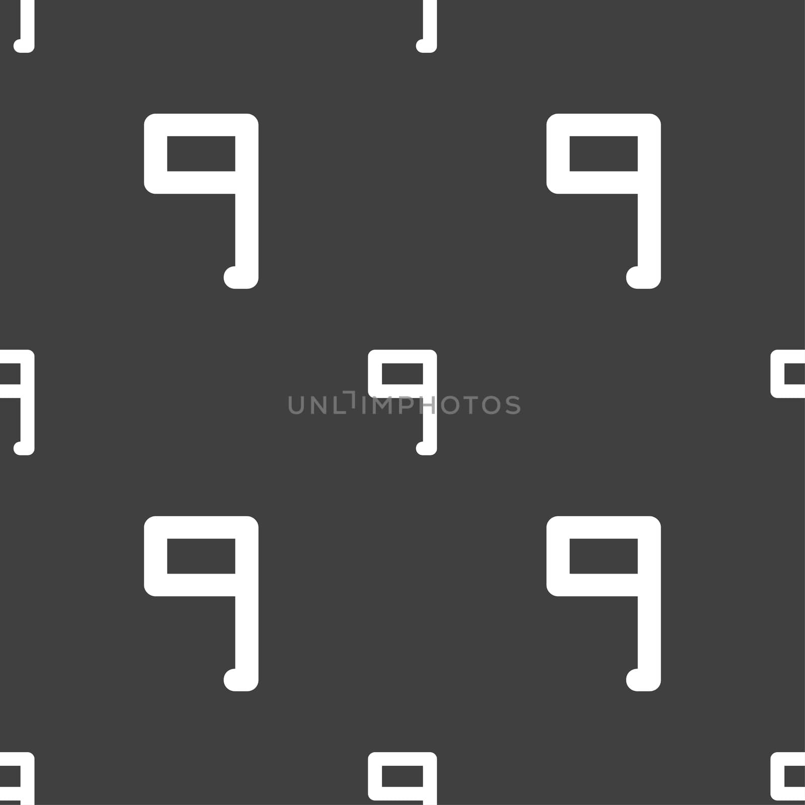 number Nine icon sign. Seamless pattern on a gray background.  by serhii_lohvyniuk