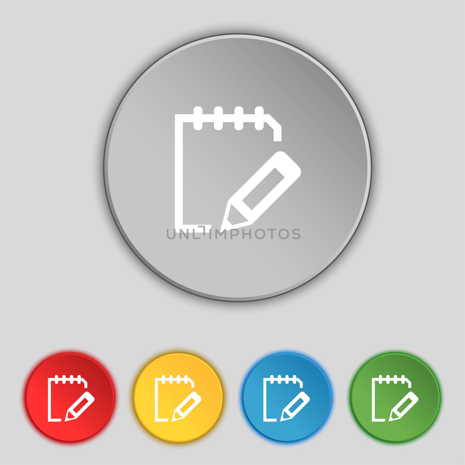 Edit document sign icon. Set colour button. Modern UI website navigation  by serhii_lohvyniuk