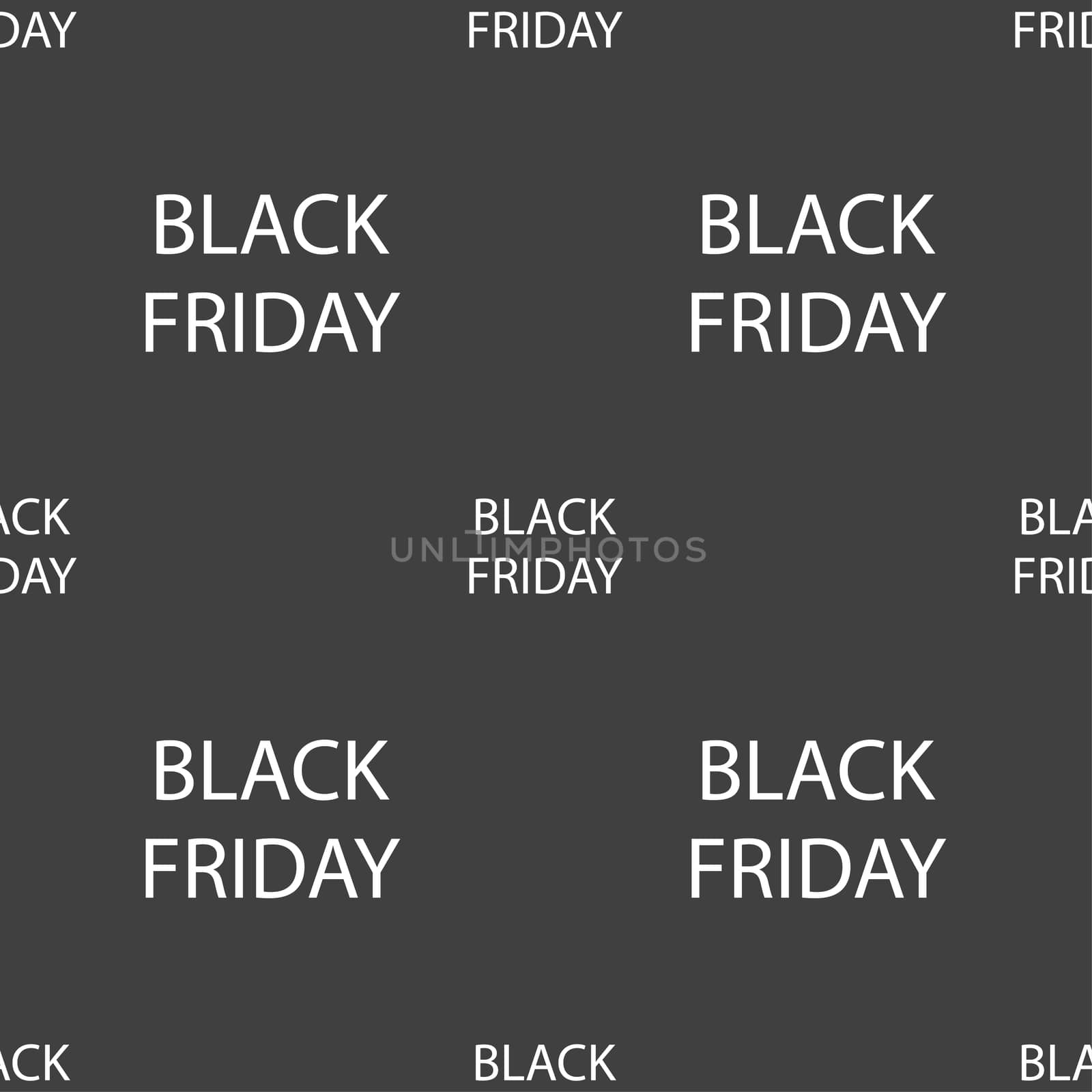 Black friday sign icon. Sale symbol.Special offer label. Seamless pattern on a gray background. illustration