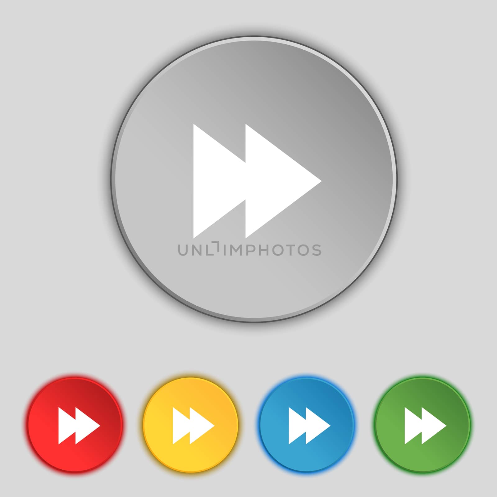 multimedia sign icon. Player navigation symbol. Set colour buttons. illustration