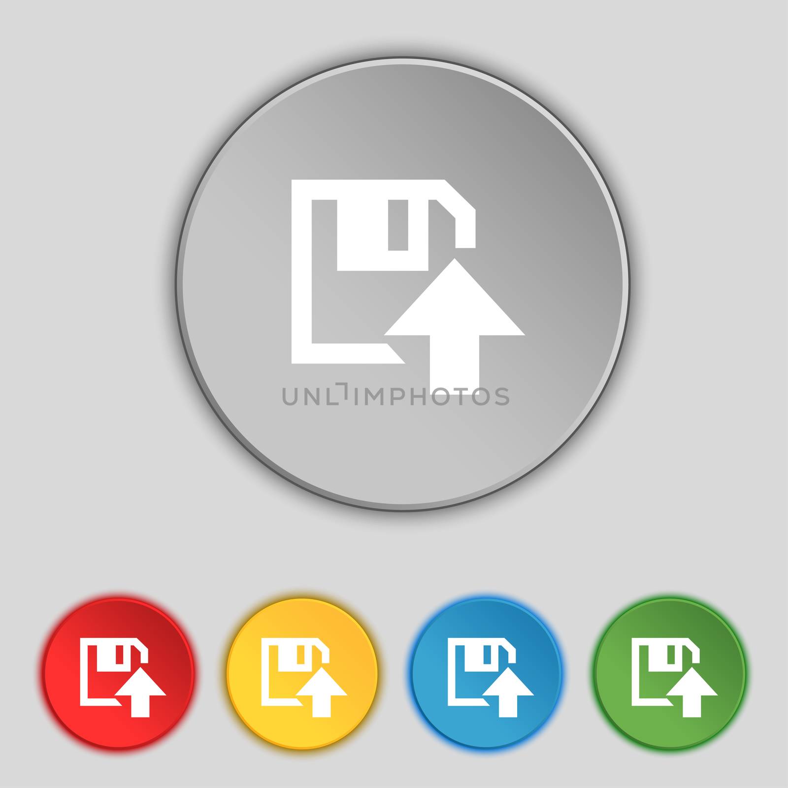 floppy icon. Flat modern design Set colour buttons.  by serhii_lohvyniuk