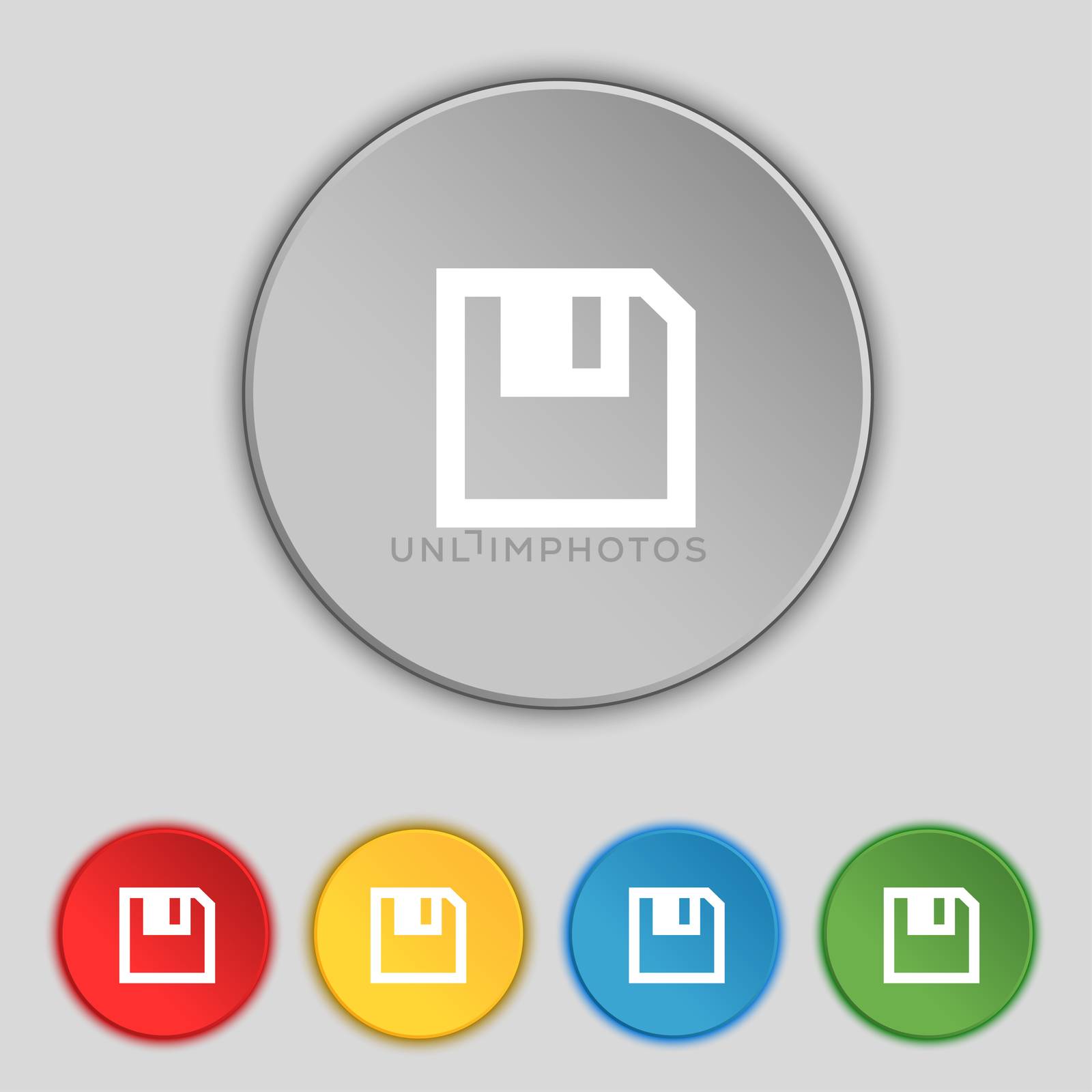 floppy icon. Flat modern design Set colour buttons. illustration