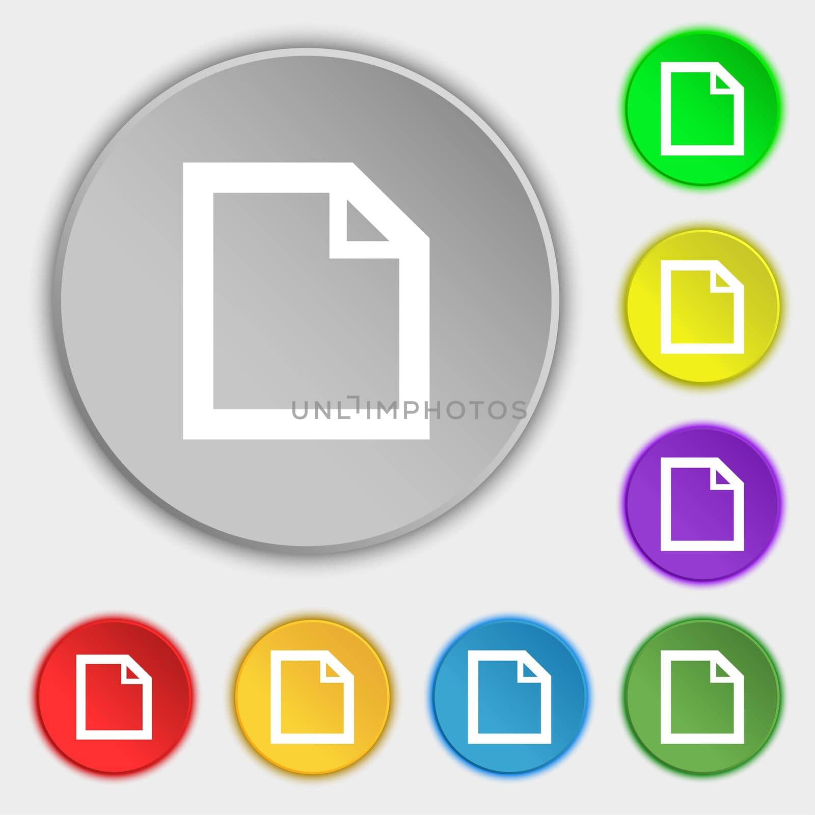 Edit document sign icon. content button. Symbols on eight flat buttons.  by serhii_lohvyniuk