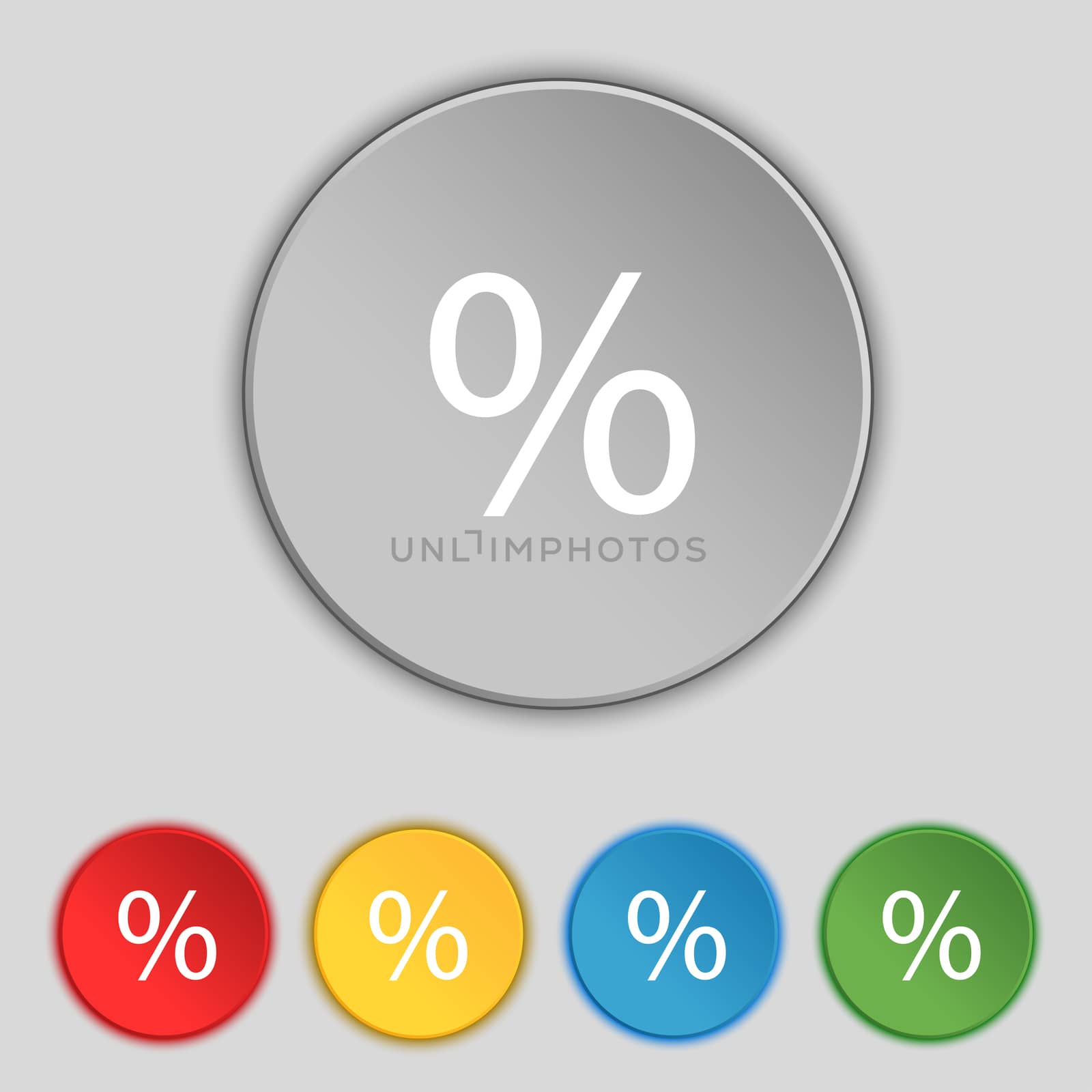 Discount percent sign icon. Modern interface website button. Set colourful buttons.  by serhii_lohvyniuk