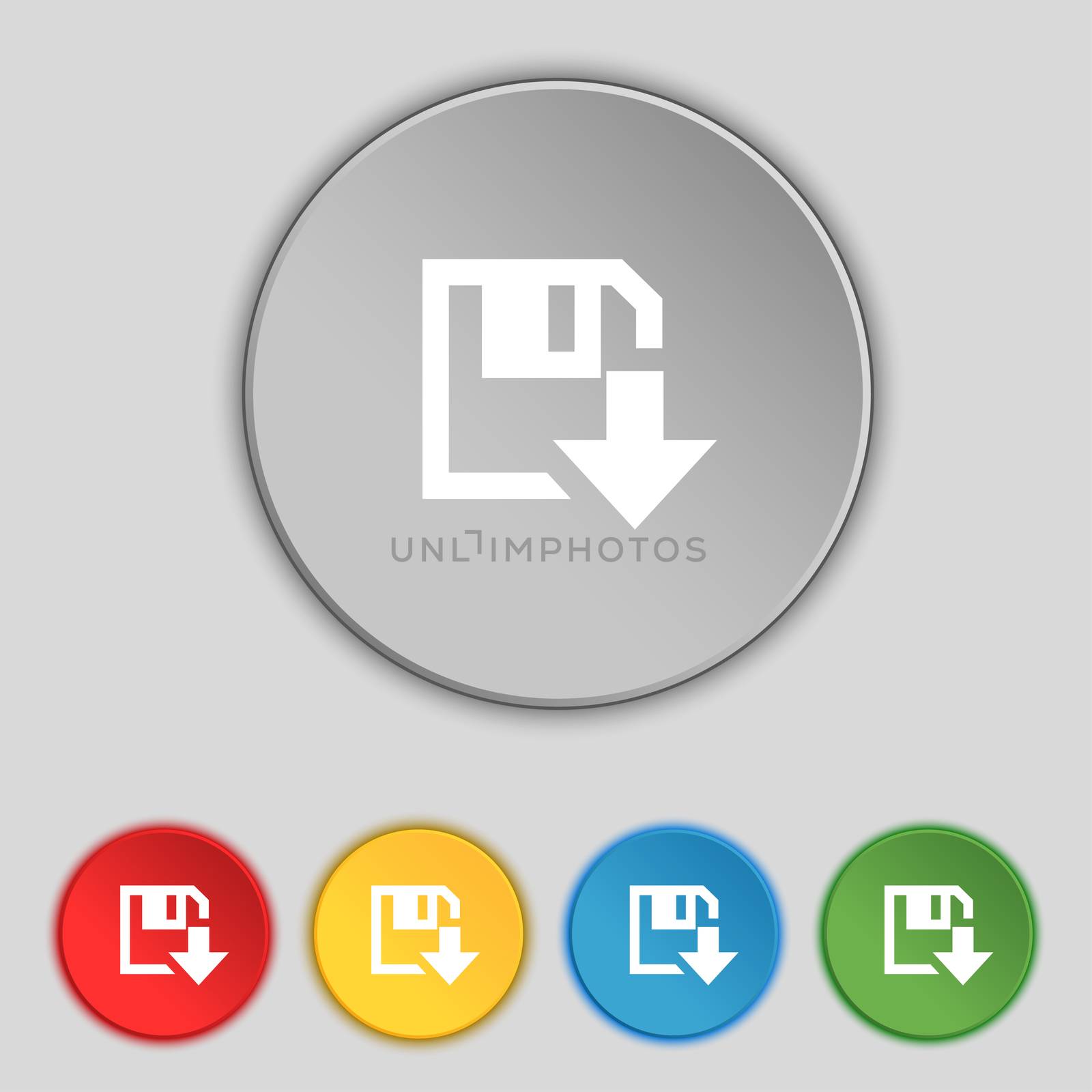 floppy icon. Flat modern design Set colour buttons.  by serhii_lohvyniuk