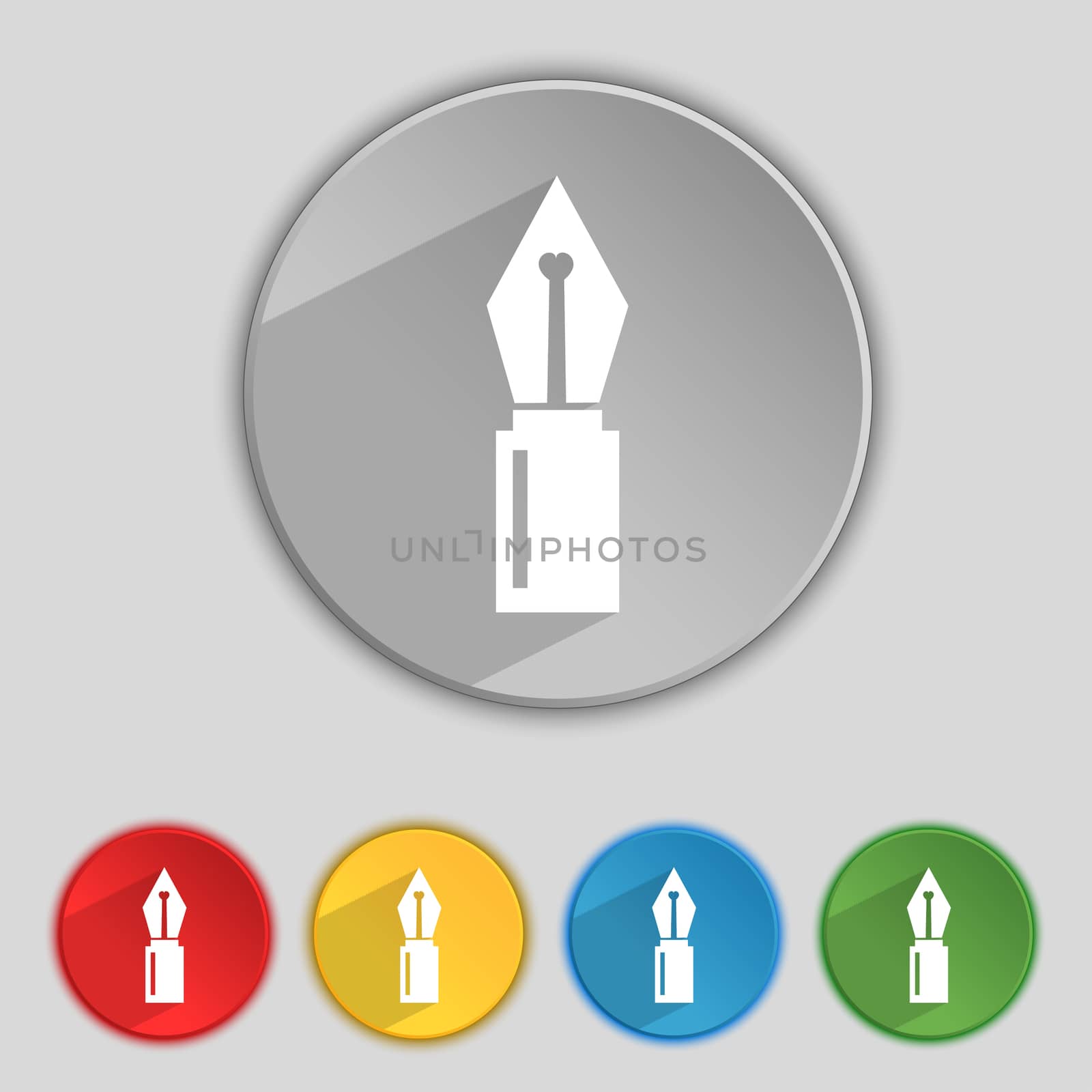Pen sign icon. Edit content button. Set of colored buttons.  by serhii_lohvyniuk