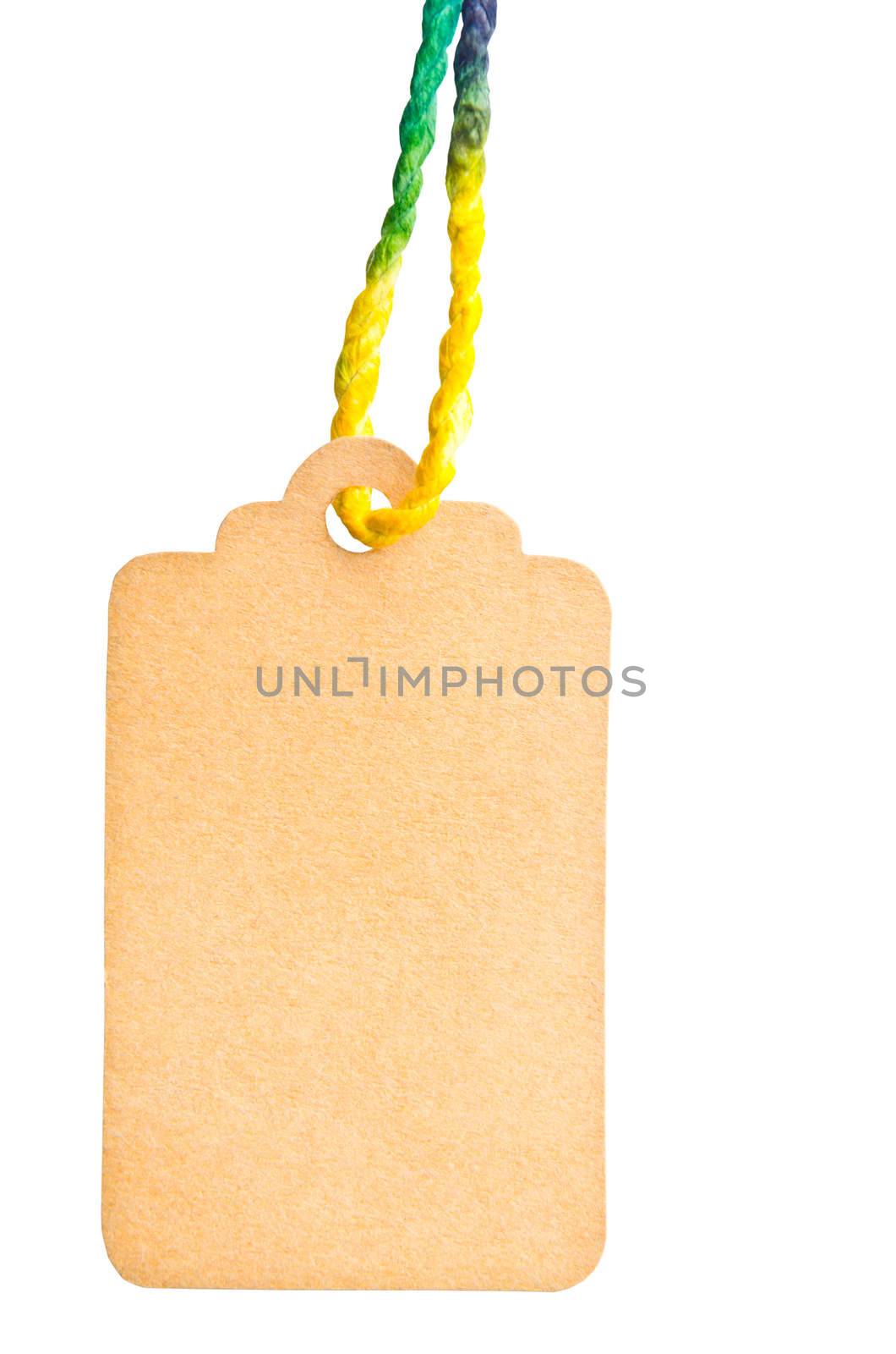 Blank tag isolated against a white background by Gamjai