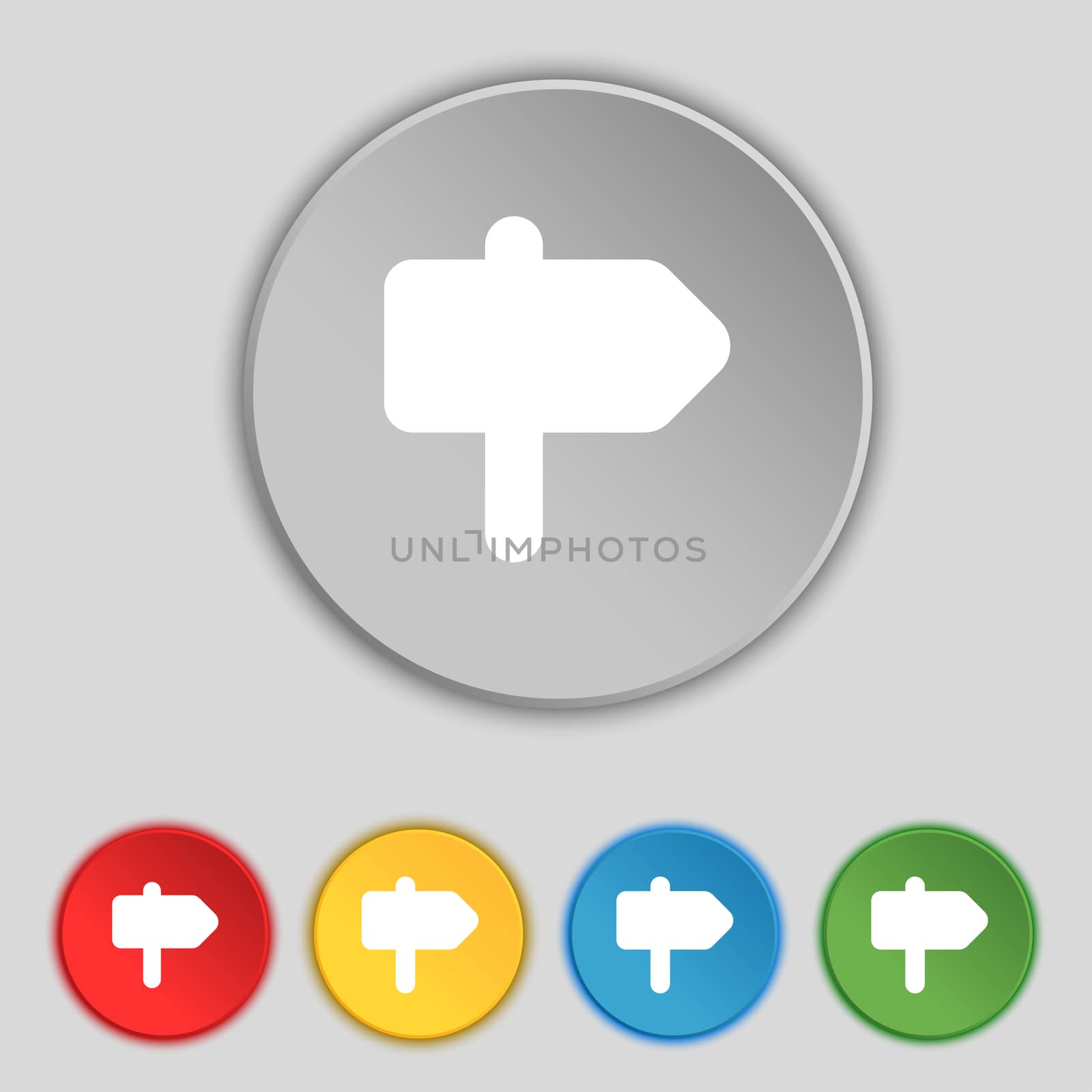 Information Road icon sign. Symbol on five flat buttons. illustration