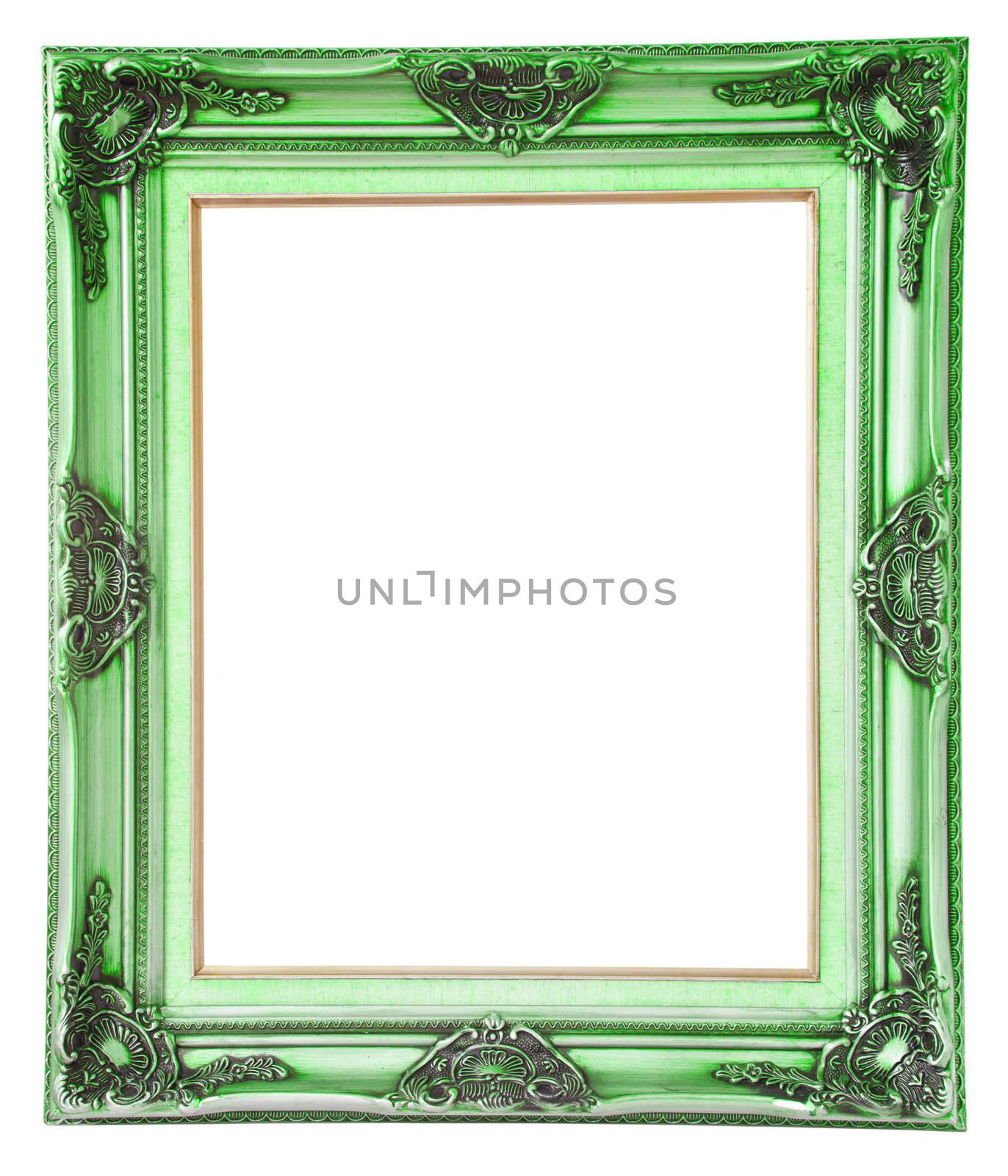 antique frame isolated on white background by Gamjai