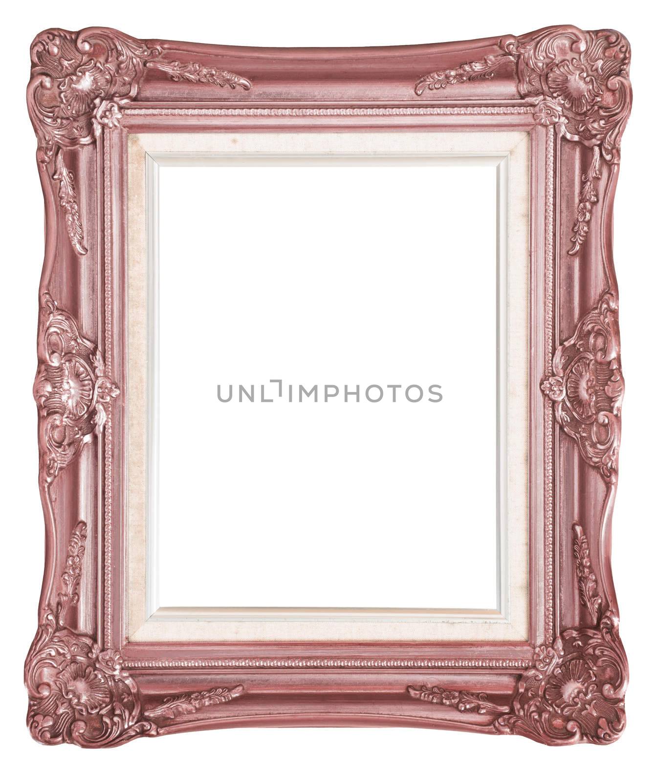 antique gold frame isolated on white background, clipping path