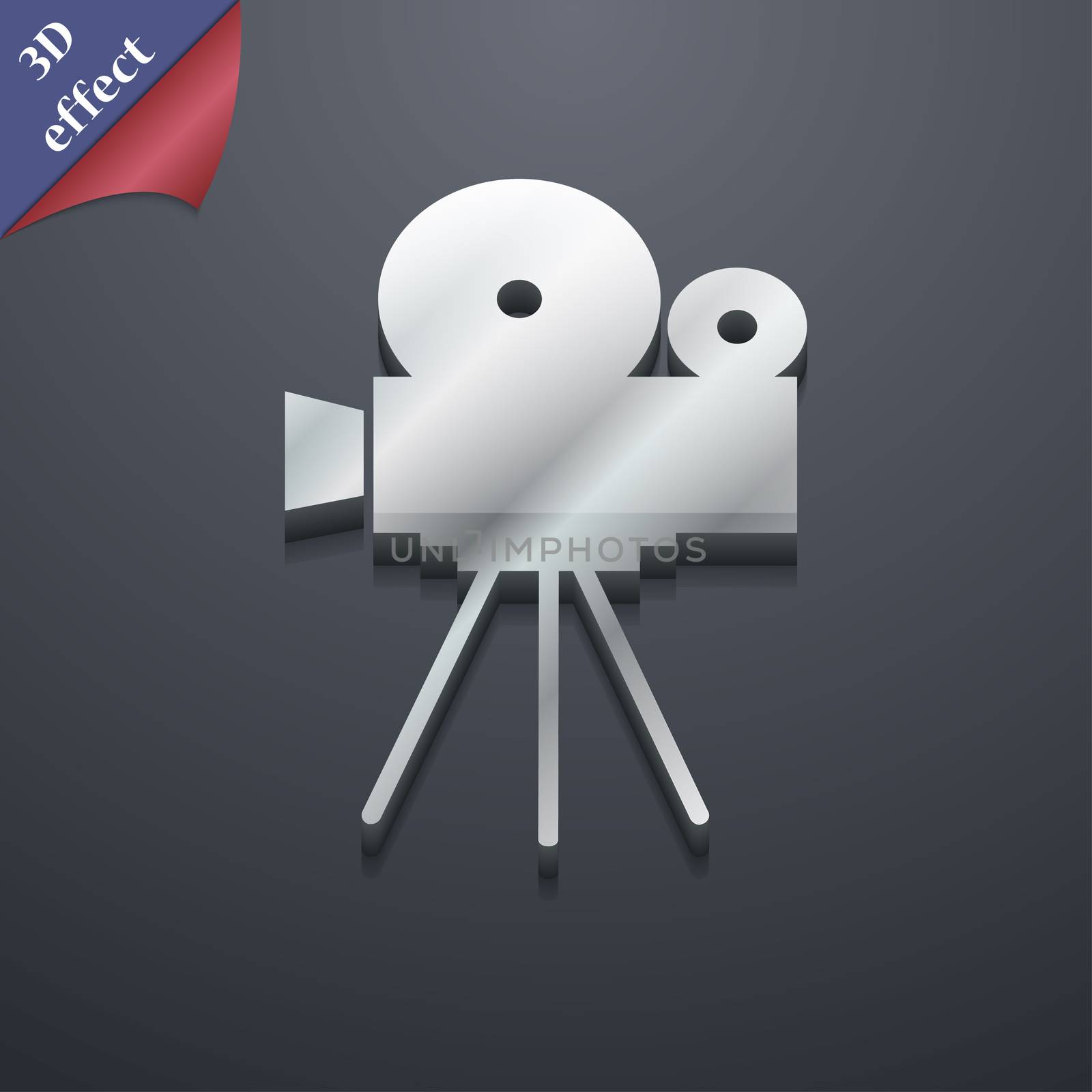 Video camera icon symbol. 3D style. Trendy, modern design with space for your text . Rastrized by serhii_lohvyniuk