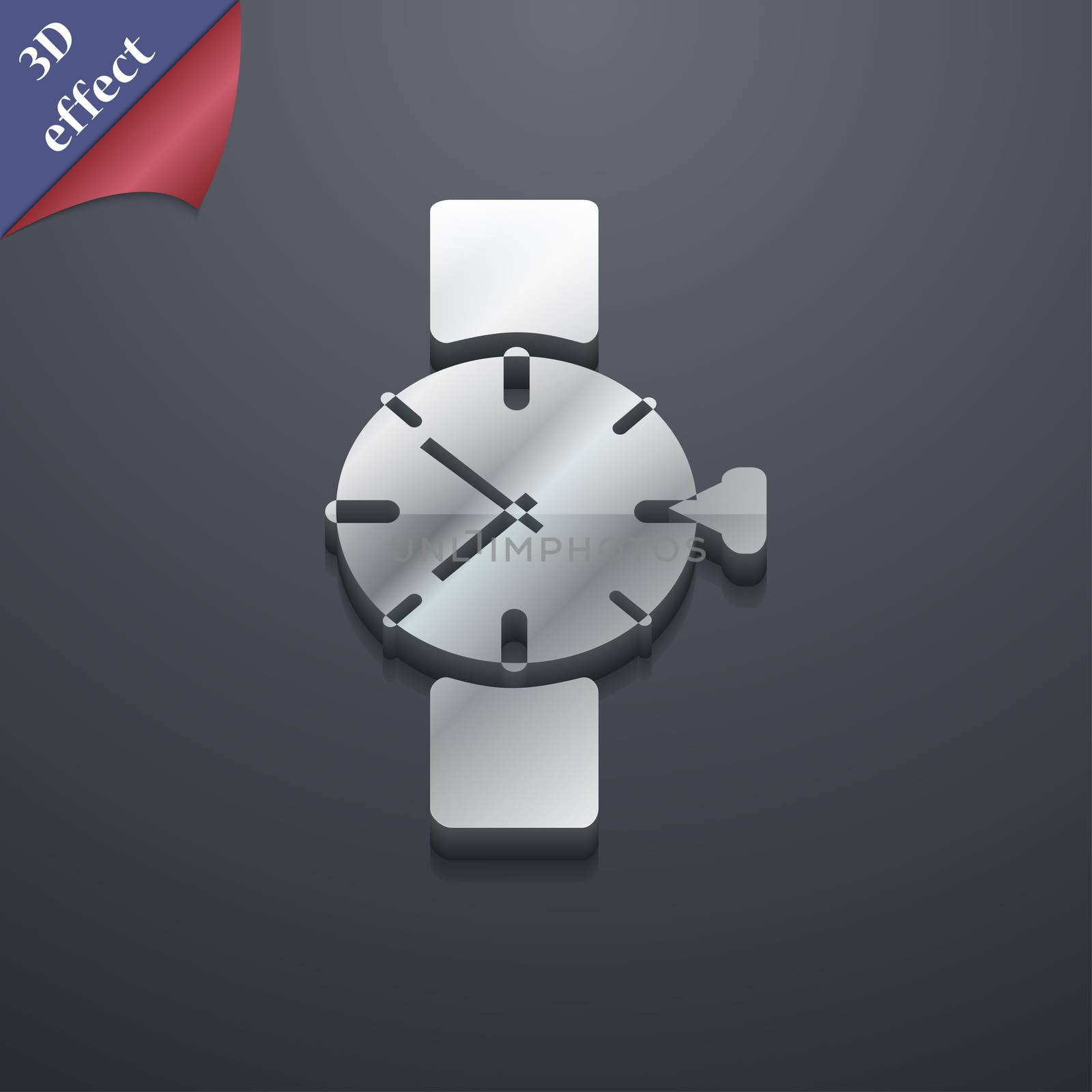 Wrist Watch icon symbol. 3D style. Trendy, modern design with space for your text . Rastrized by serhii_lohvyniuk