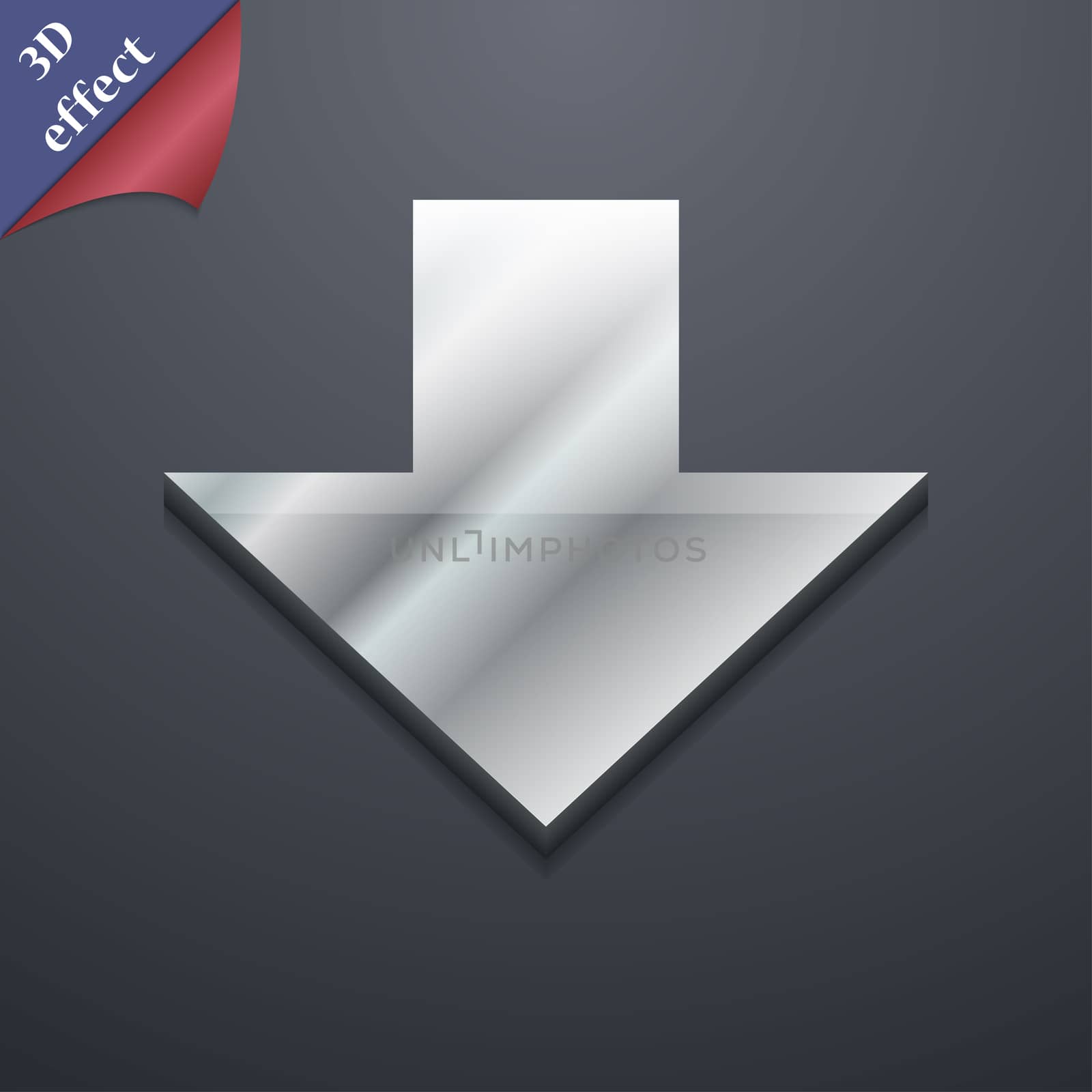 Download icon symbol. 3D style. Trendy, modern design with space for your text illustration. Rastrized copy