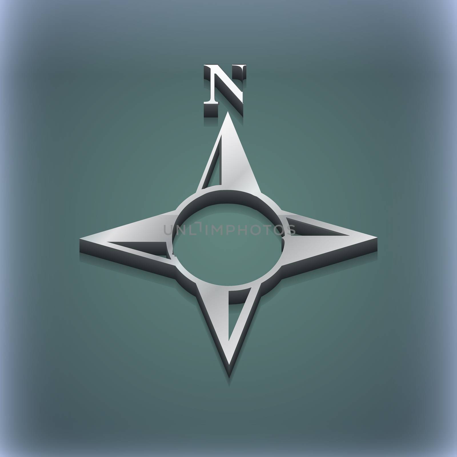 Compass icon symbol. 3D style. Trendy, modern design with space for your text illustration. Raster version