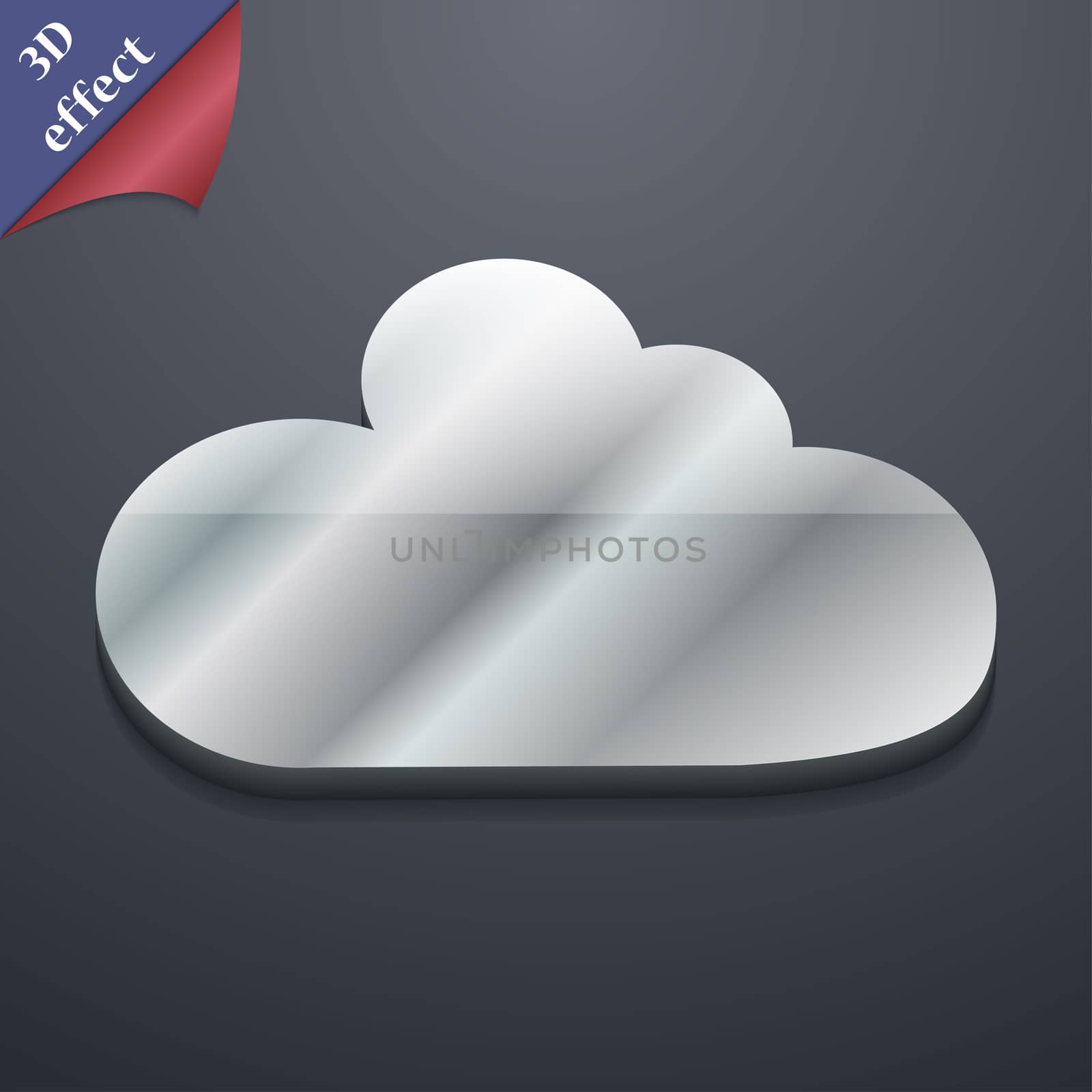 Cloud icon symbol. 3D style. Trendy, modern design with space for your text illustration. Rastrized copy