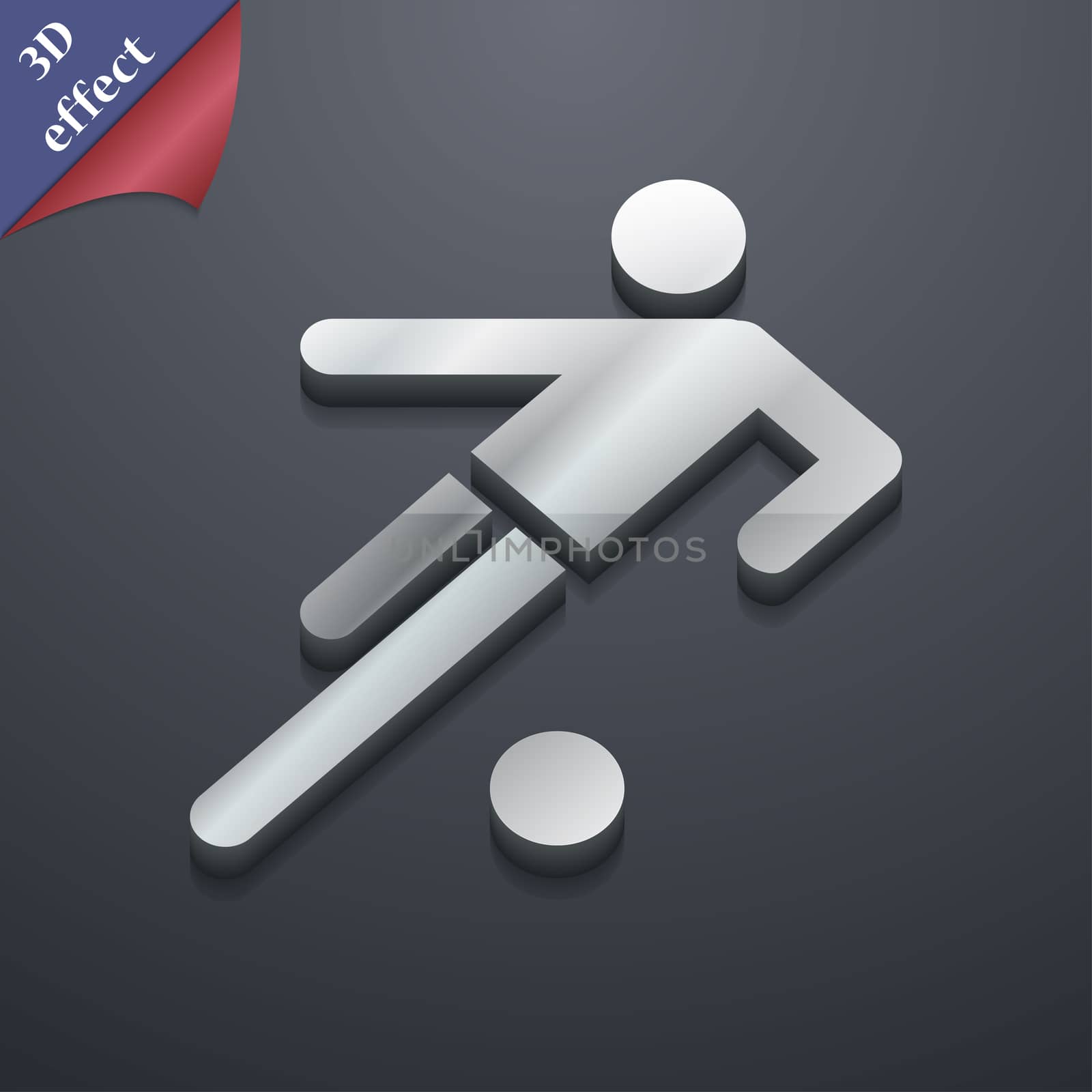 football player icon symbol. 3D style. Trendy, modern design with space for your text . Rastrized by serhii_lohvyniuk