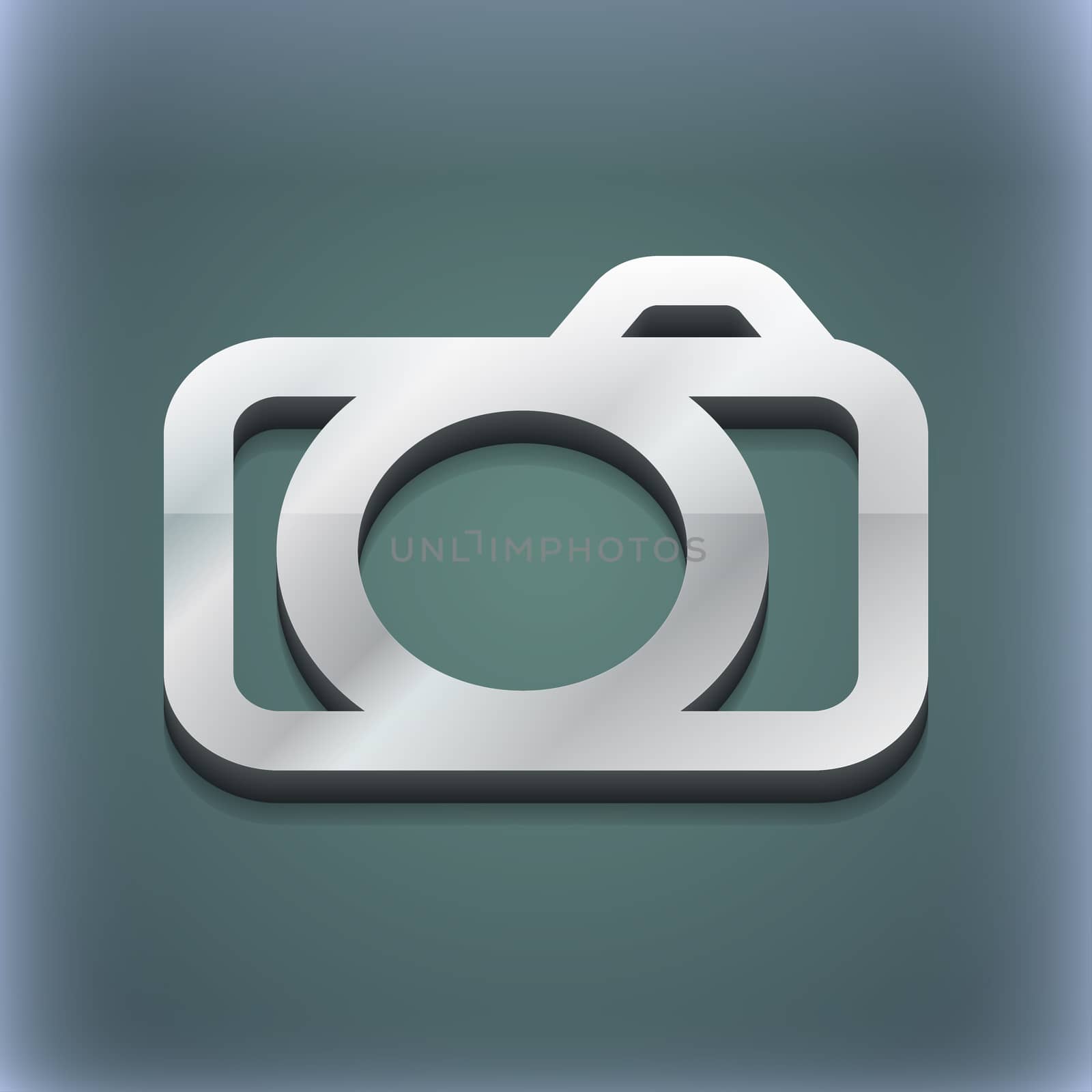 Photo camera icon symbol. 3D style. Trendy, modern design with space for your text illustration. Raster version