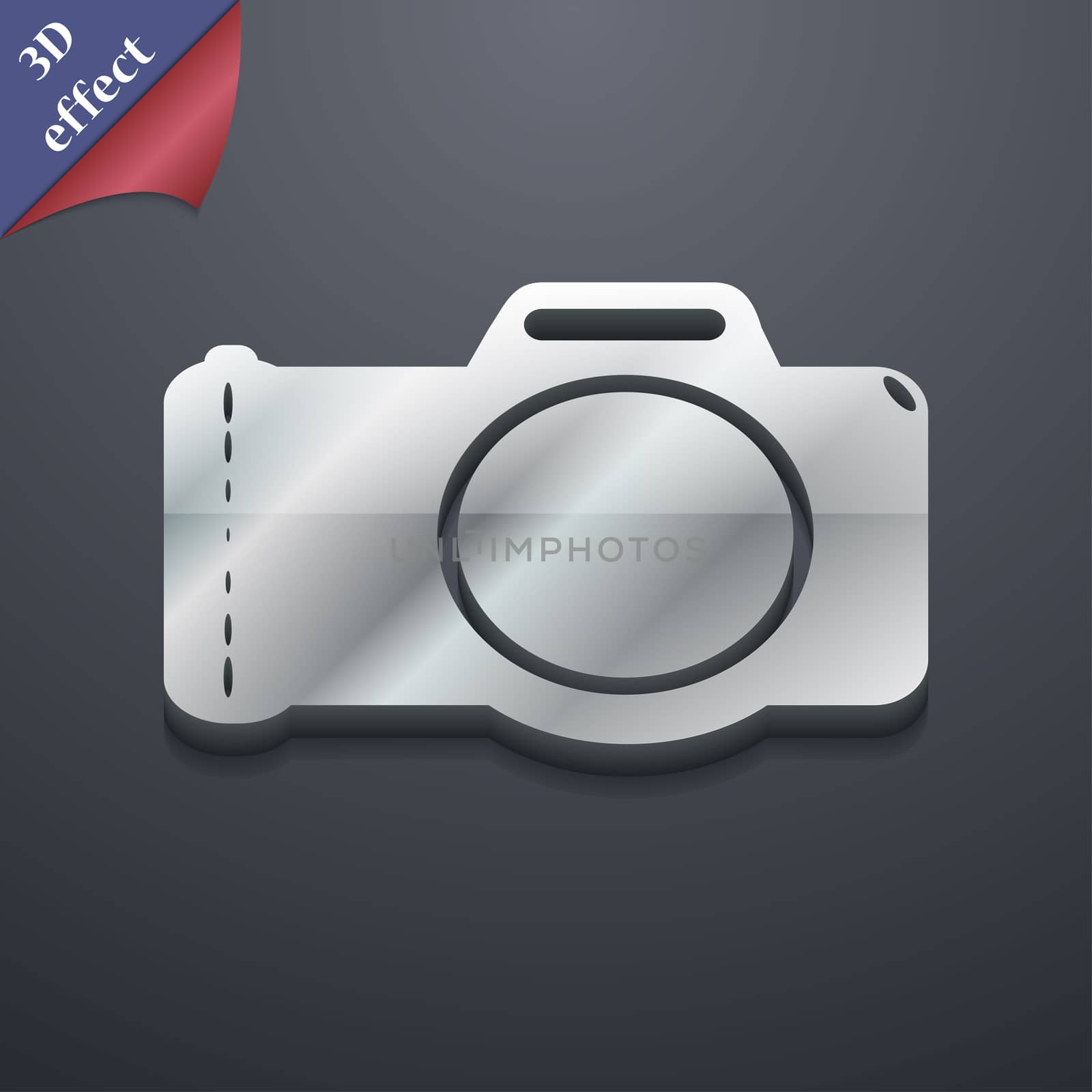 Photo camera icon symbol. 3D style. Trendy, modern design with space for your text illustration. Rastrized copy