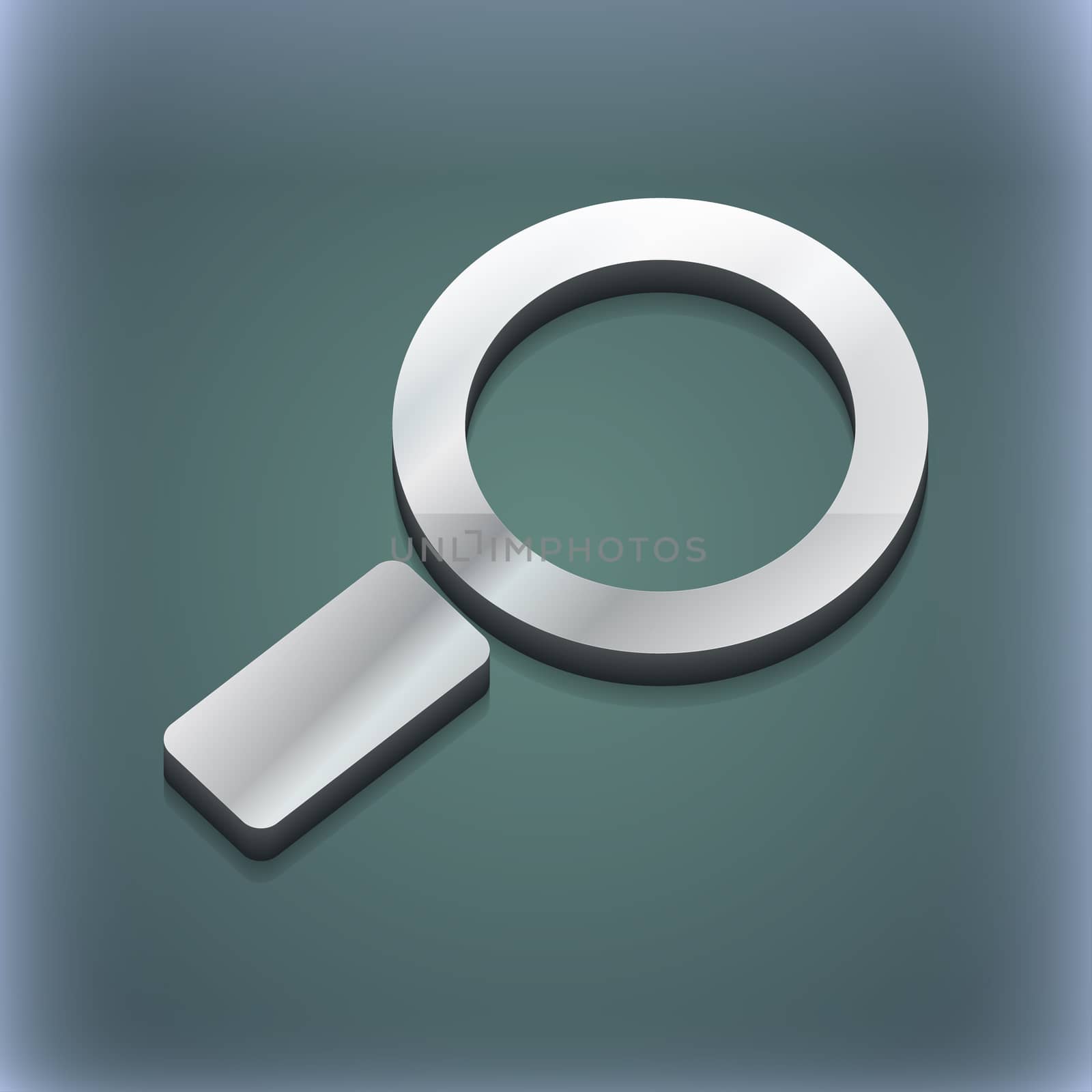 Magnifier glass icon symbol. 3D style. Trendy, modern design with space for your text . Raster by serhii_lohvyniuk