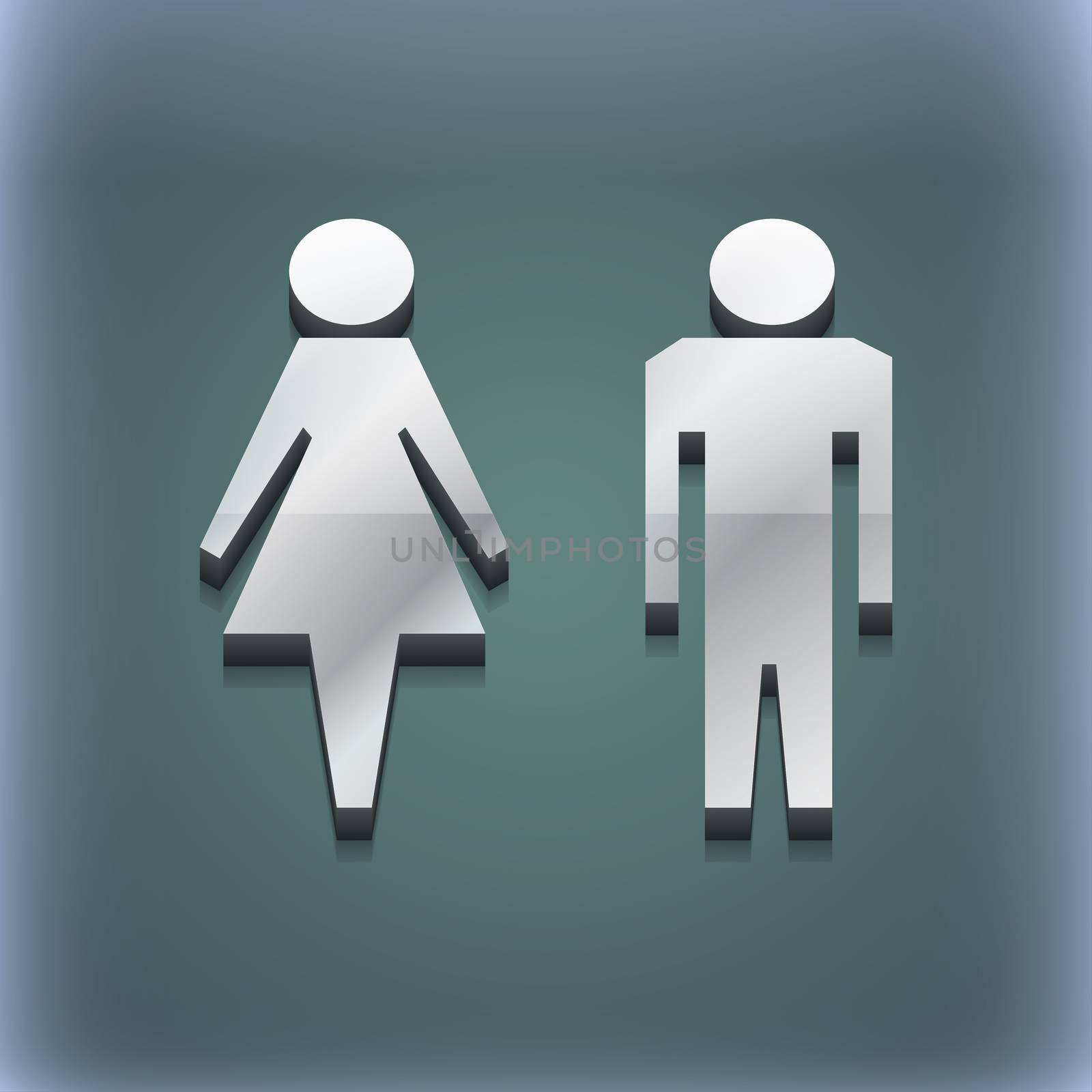 Toilet icon symbol. 3D style. Trendy, modern design with space for your text . Raster by serhii_lohvyniuk