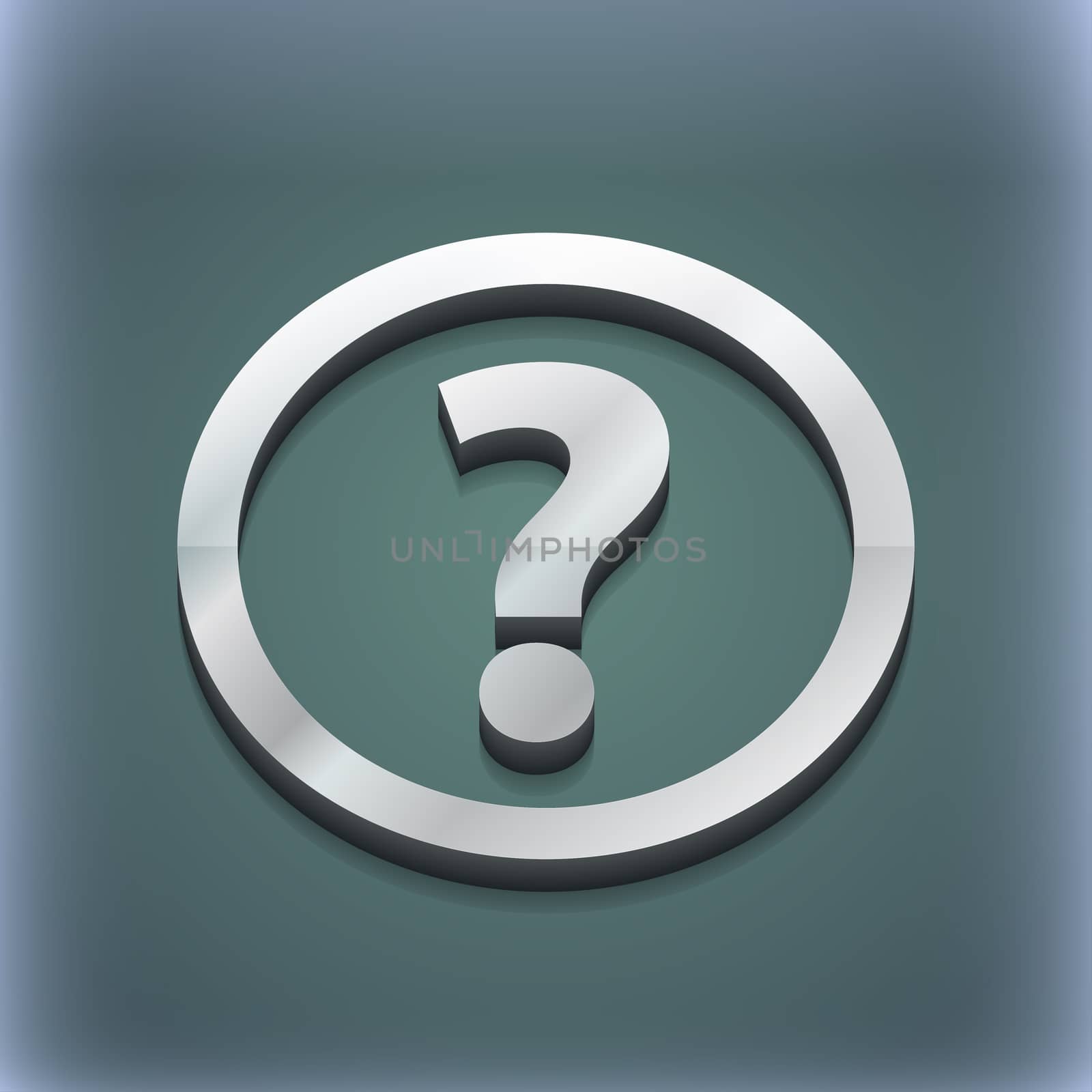 Question mark icon symbol. 3D style. Trendy, modern design with space for your text illustration. Raster version