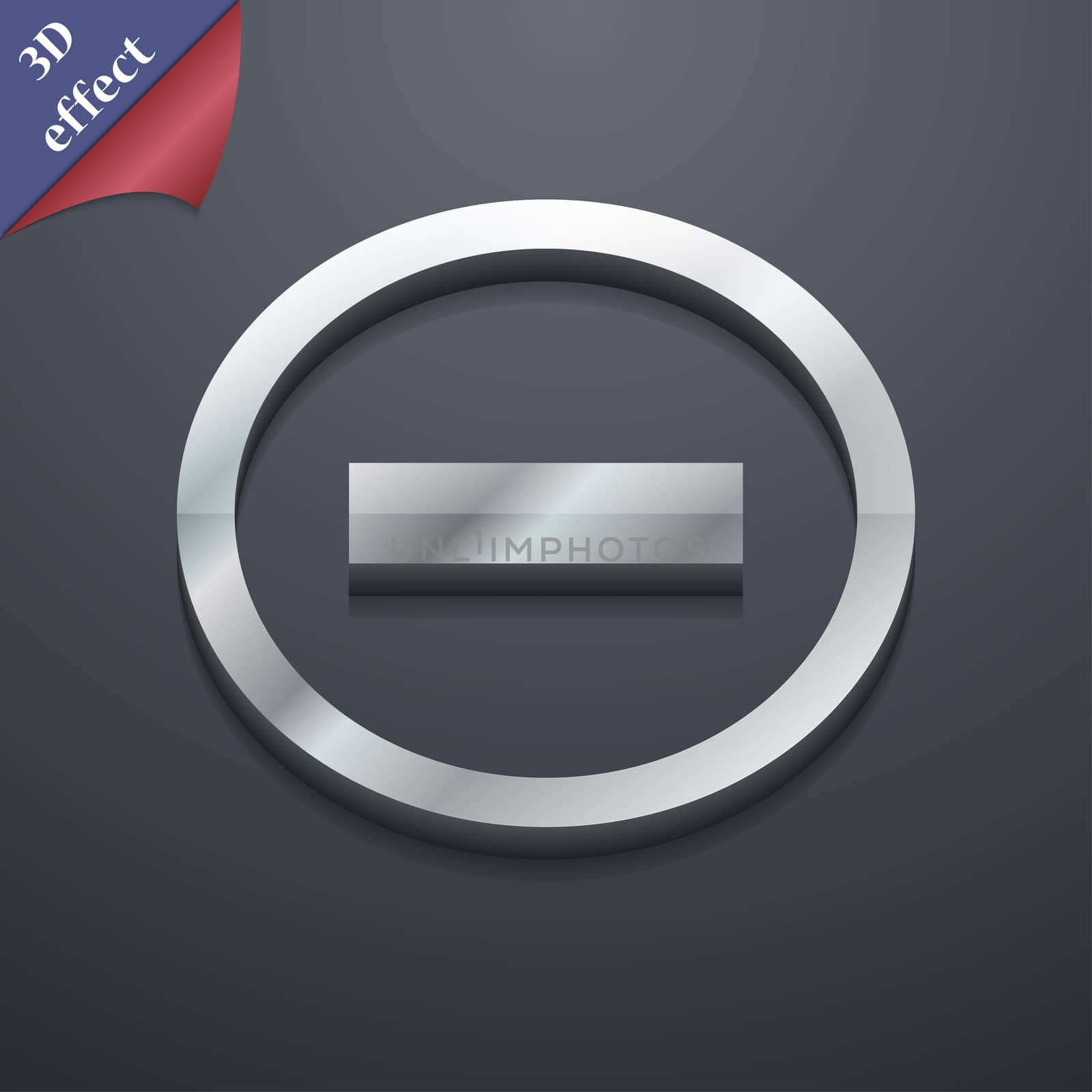 Minus icon symbol. 3D style. Trendy, modern design with space for your text . Rastrized by serhii_lohvyniuk