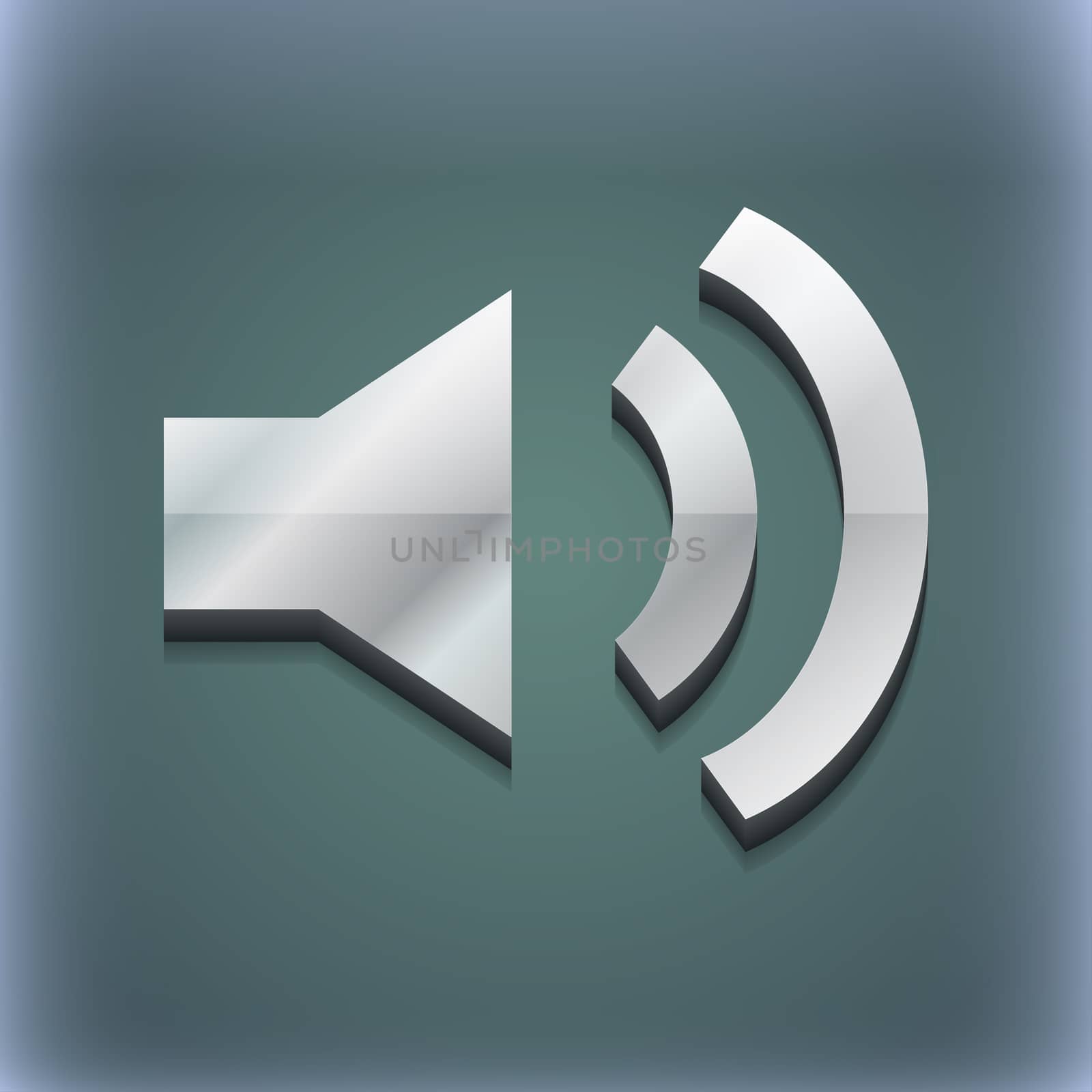 Speaker volume icon symbol. 3D style. Trendy, modern design with space for your text . Raster by serhii_lohvyniuk