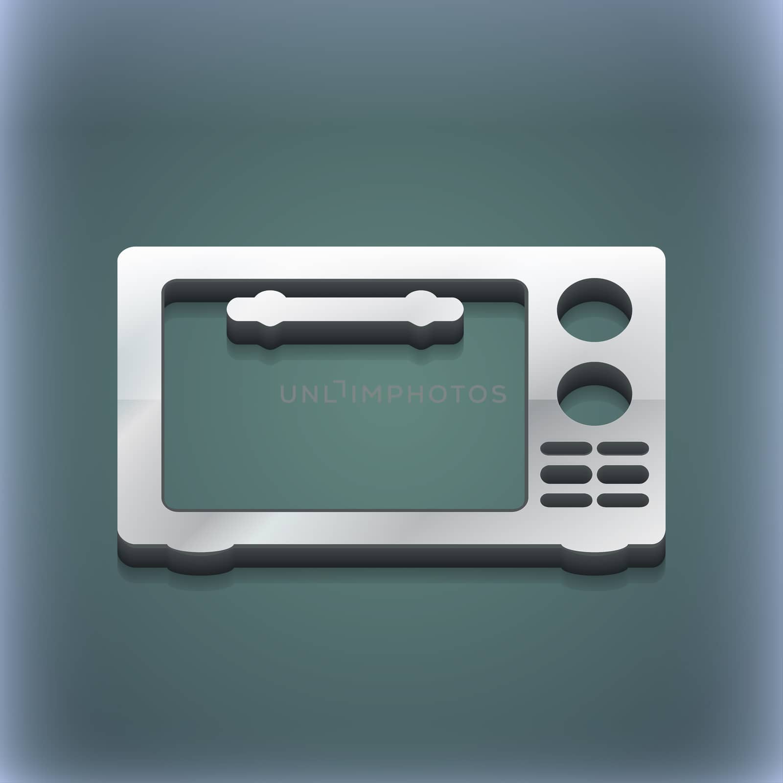 Microwave oven icon symbol. 3D style. Trendy, modern design with space for your text . Raster by serhii_lohvyniuk