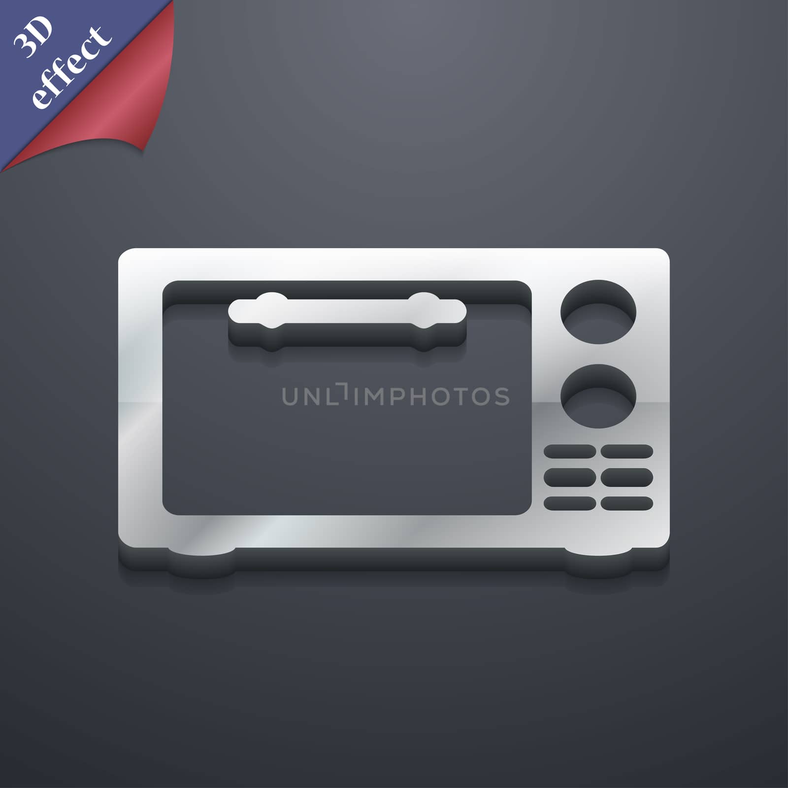 Microwave oven icon symbol. 3D style. Trendy, modern design with space for your text . Rastrized by serhii_lohvyniuk