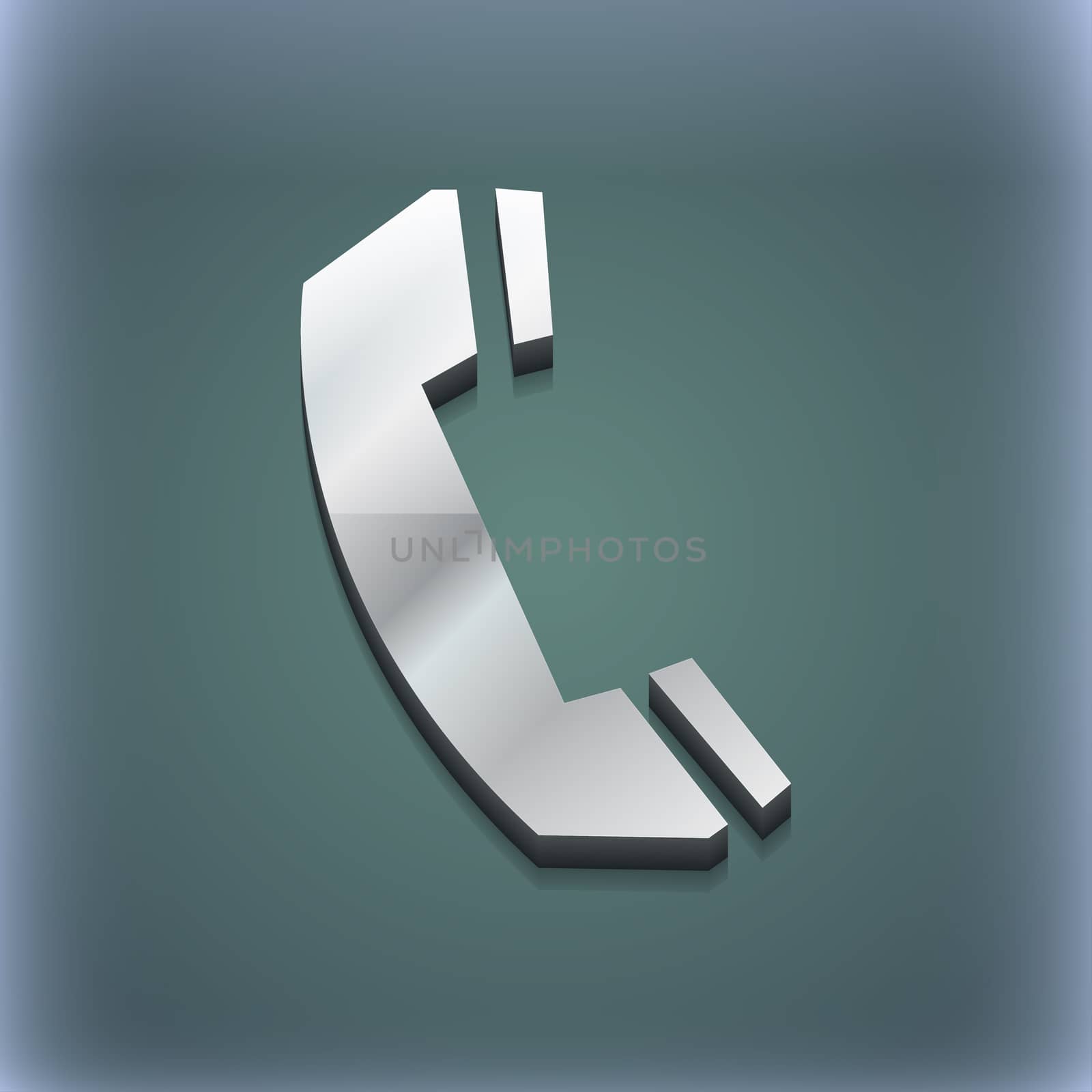 Phone icon symbol. 3D style. Trendy, modern design with space for your text . Raster by serhii_lohvyniuk