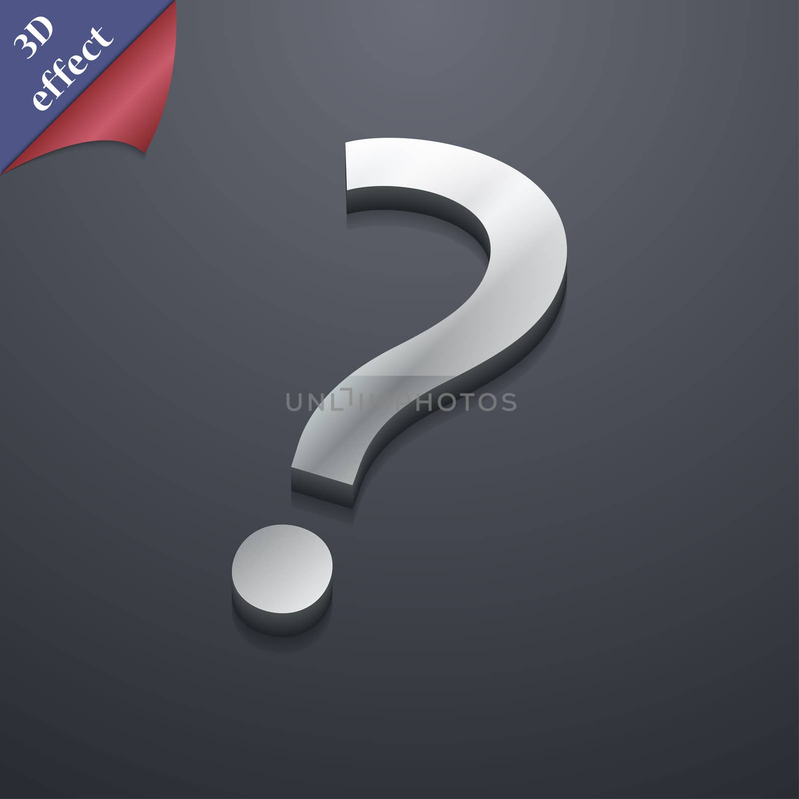 Question mark icon symbol. 3D style. Trendy, modern design with space for your text illustration. Rastrized copy