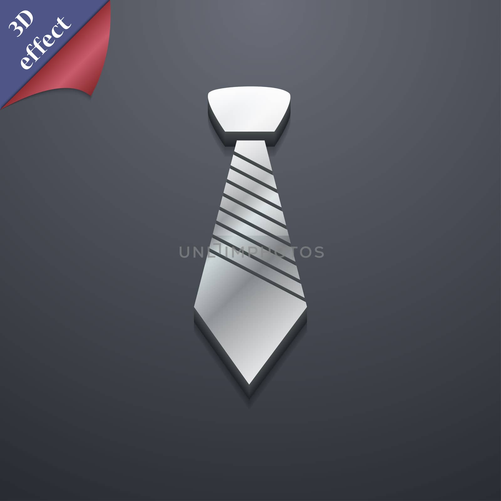 Tie icon symbol. 3D style. Trendy, modern design with space for your text . Rastrized by serhii_lohvyniuk