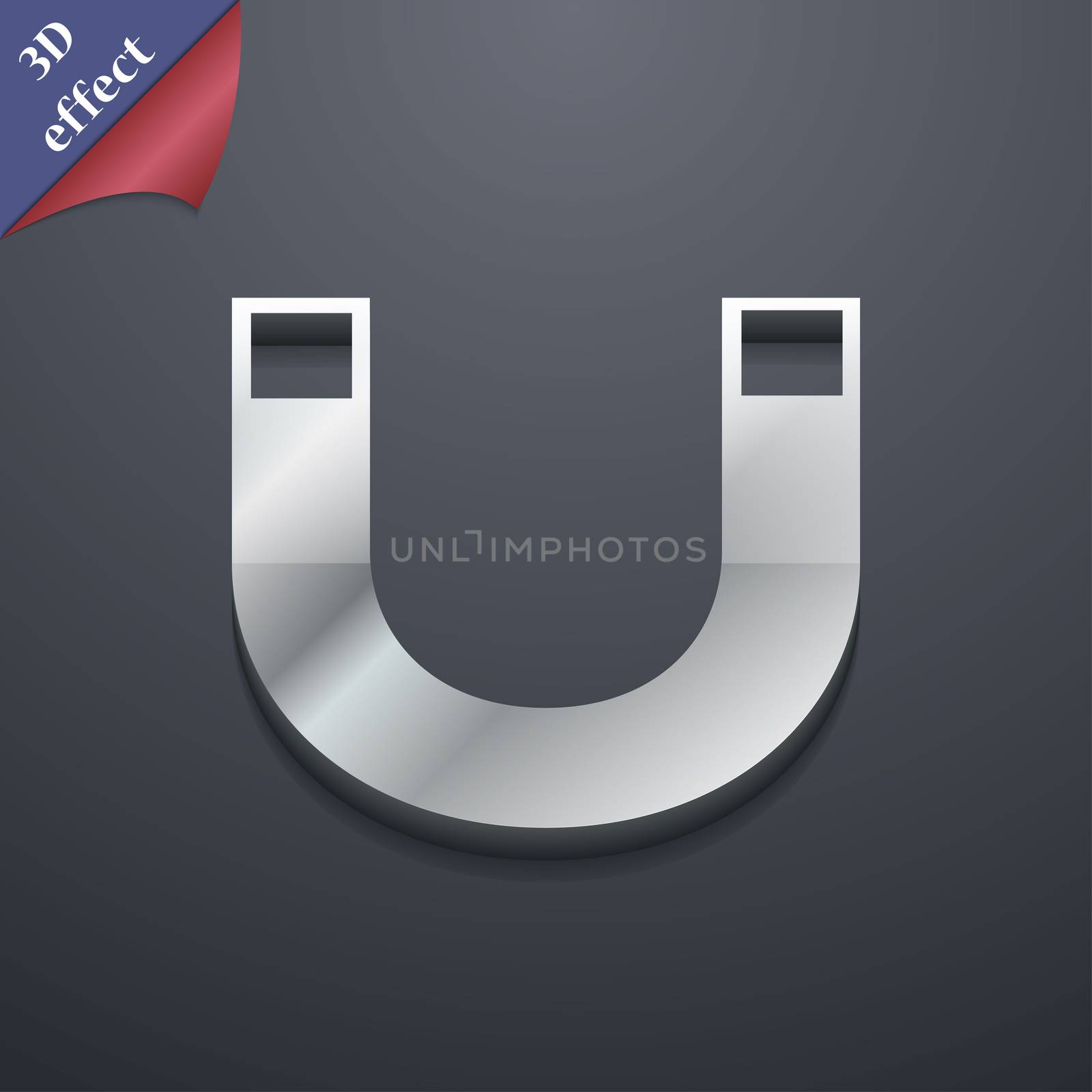 magnet icon symbol. 3D style. Trendy, modern design with space for your text . Rastrized by serhii_lohvyniuk