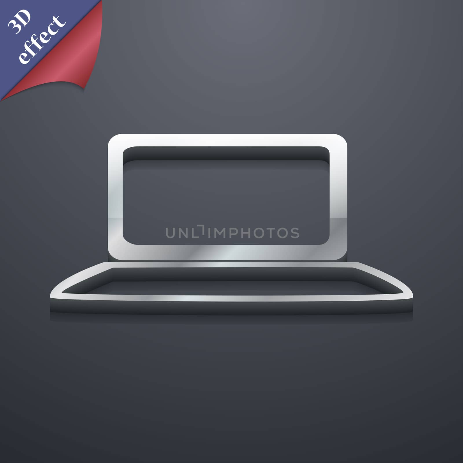 Laptop icon symbol. 3D style. Trendy, modern design with space for your text illustration. Rastrized copy