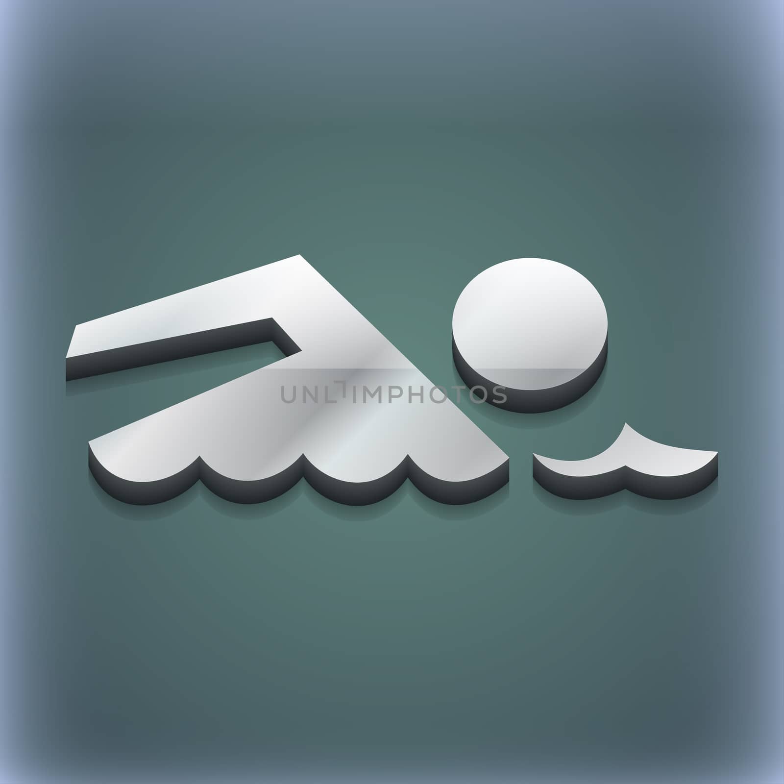 Swimming icon symbol. 3D style. Trendy, modern design with space for your text illustration. Raster version
