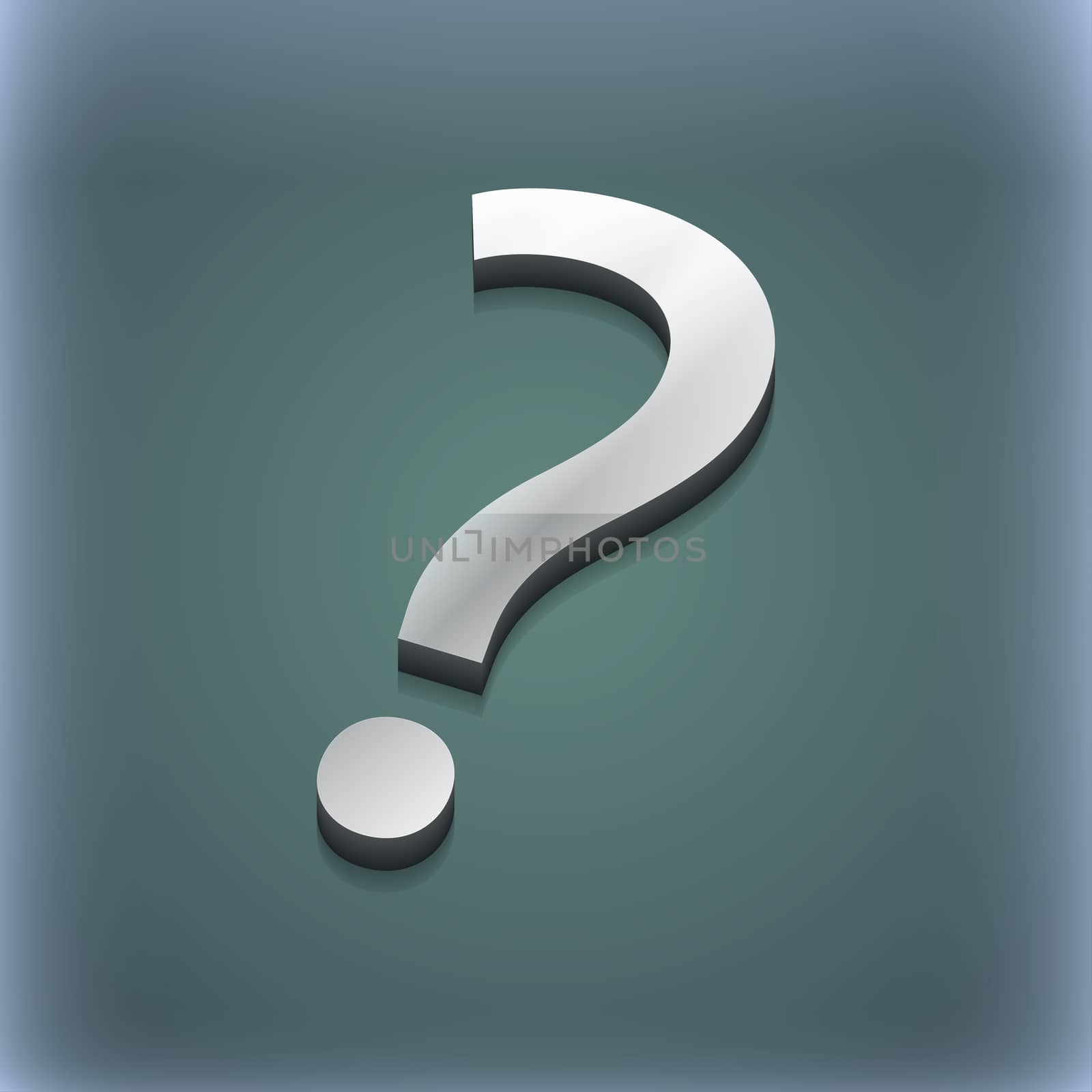 Question mark icon symbol. 3D style. Trendy, modern design with space for your text illustration. Raster version