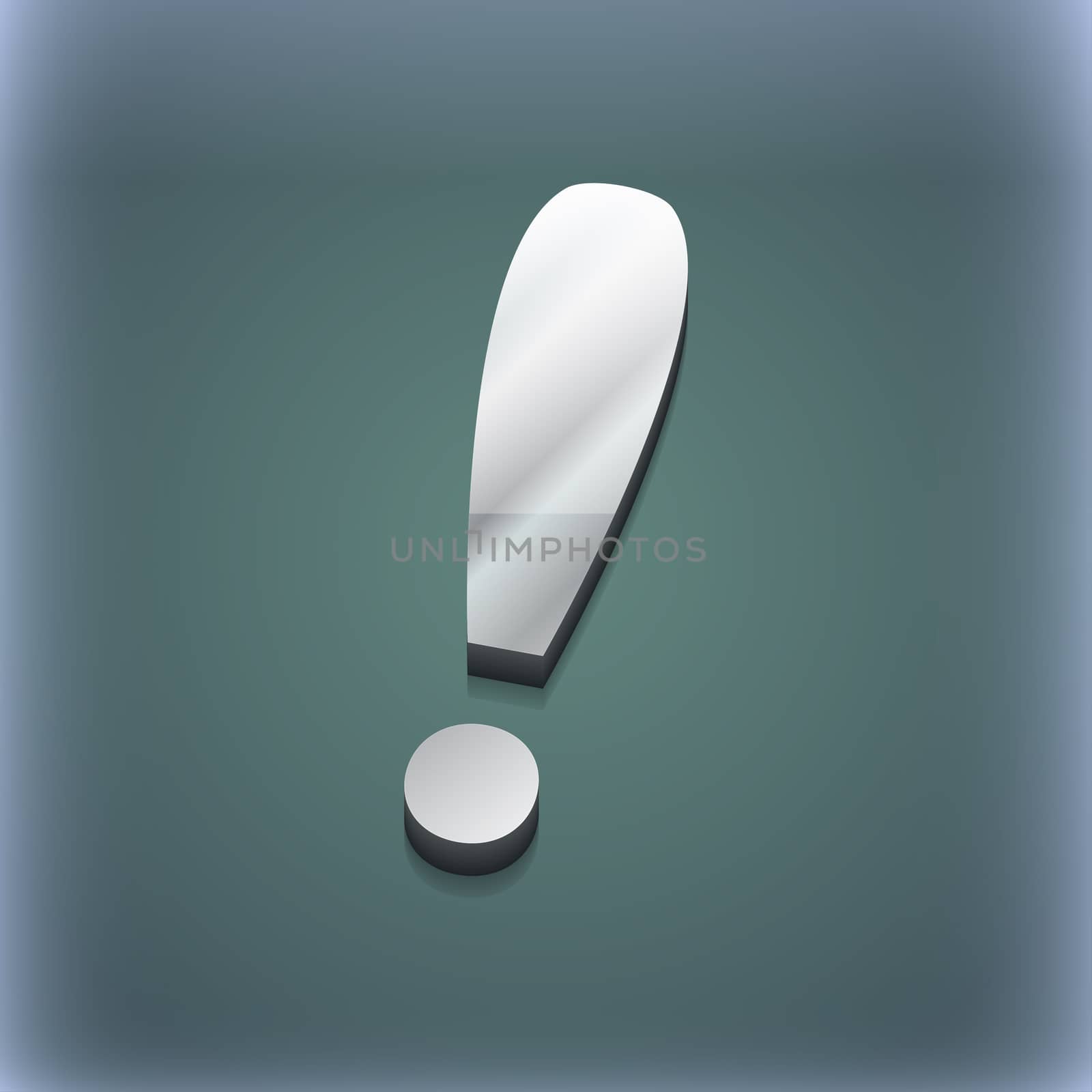 Exclamation mark icon symbol. 3D style. Trendy, modern design with space for your text . Raster by serhii_lohvyniuk