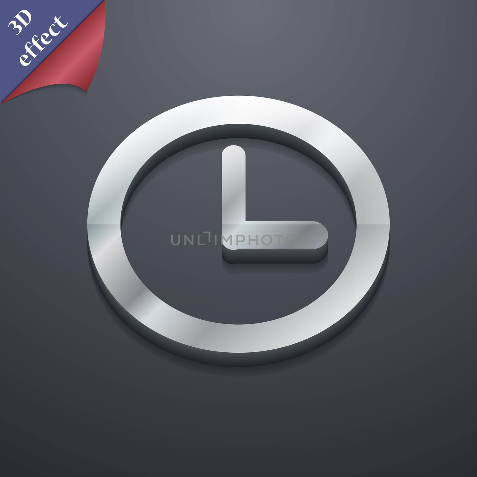 Clock icon symbol. 3D style. Trendy, modern design with space for your text . Rastrized by serhii_lohvyniuk