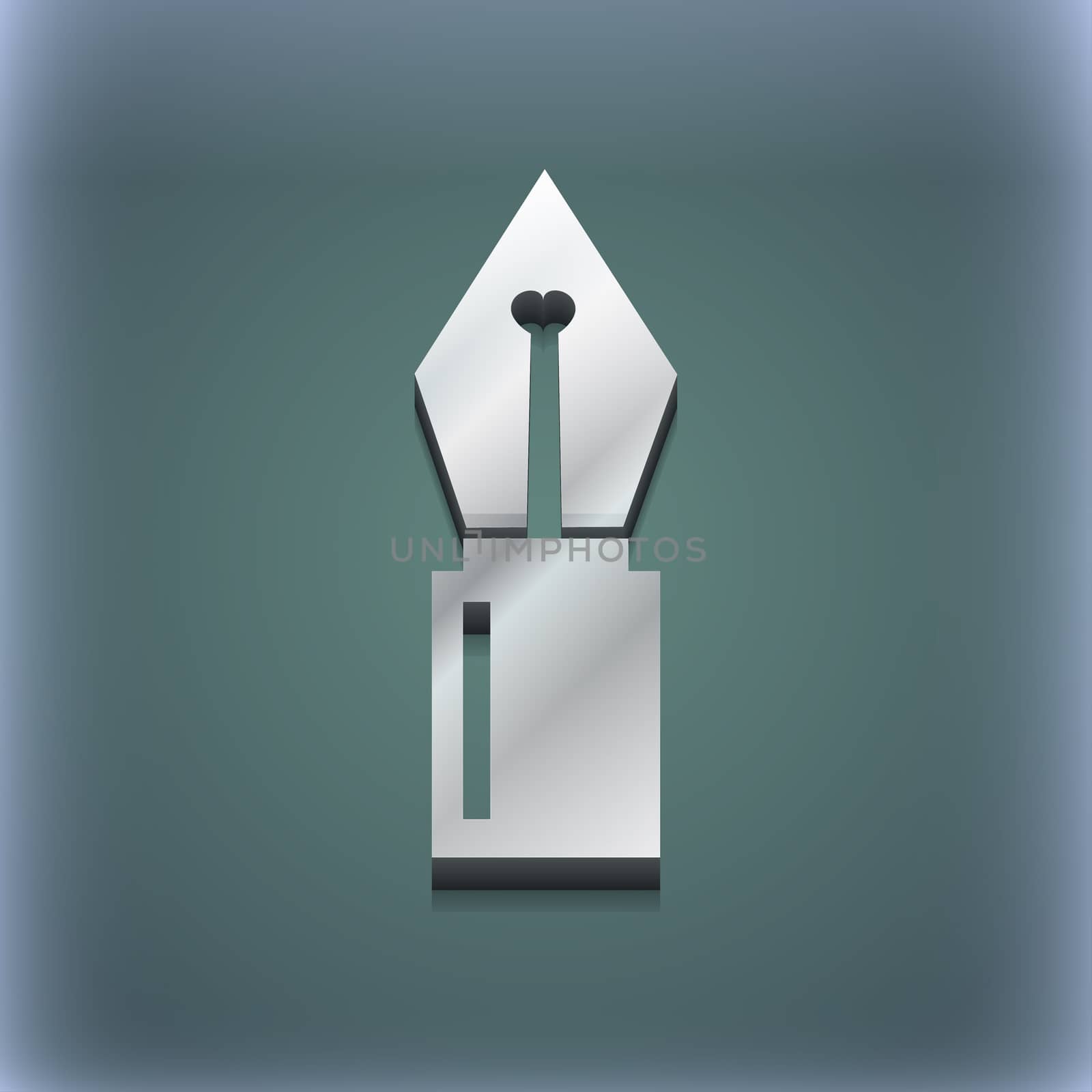 Pen icon symbol. 3D style. Trendy, modern design with space for your text illustration. Raster version