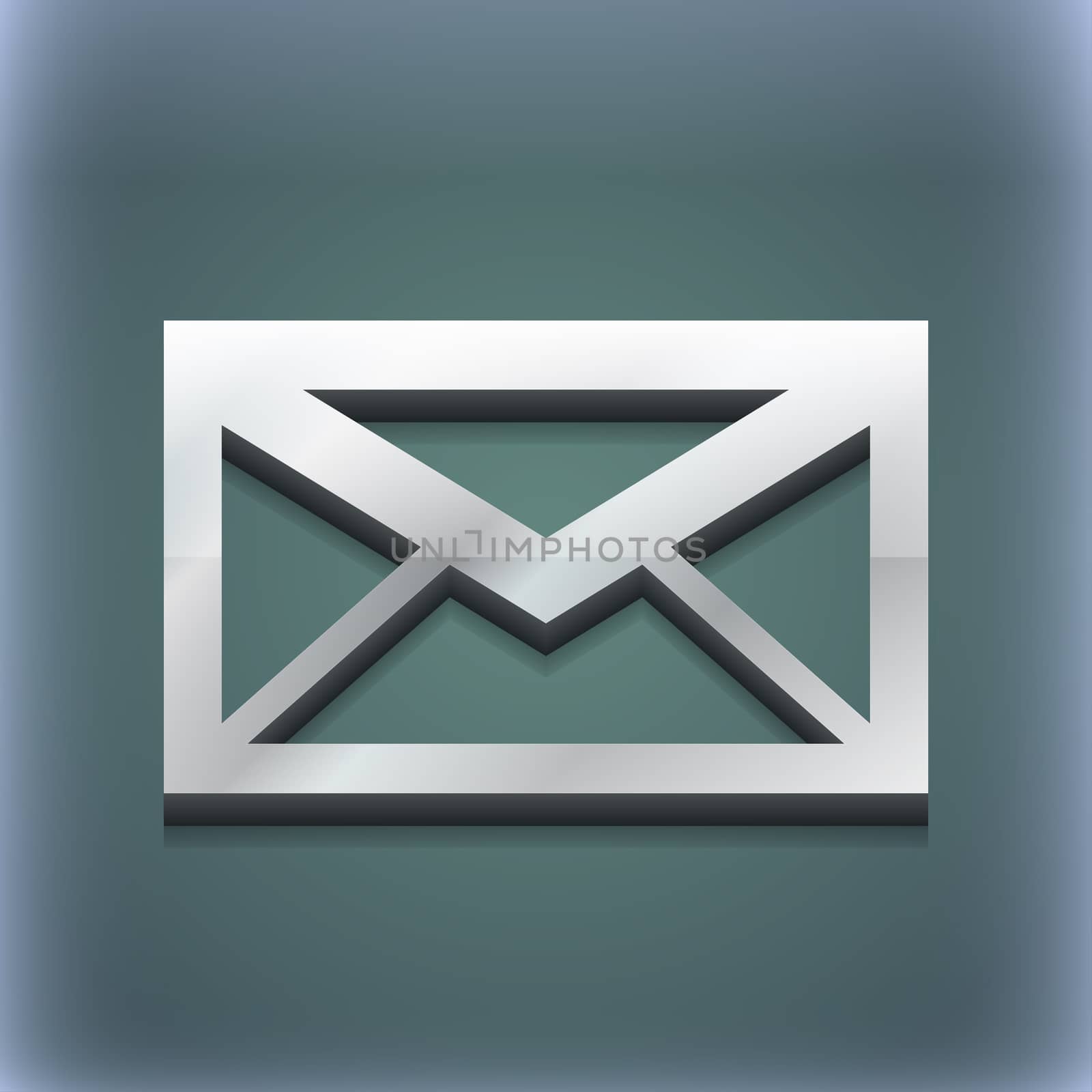 Mail icon symbol. 3D style. Trendy, modern design with space for your text . Raster by serhii_lohvyniuk