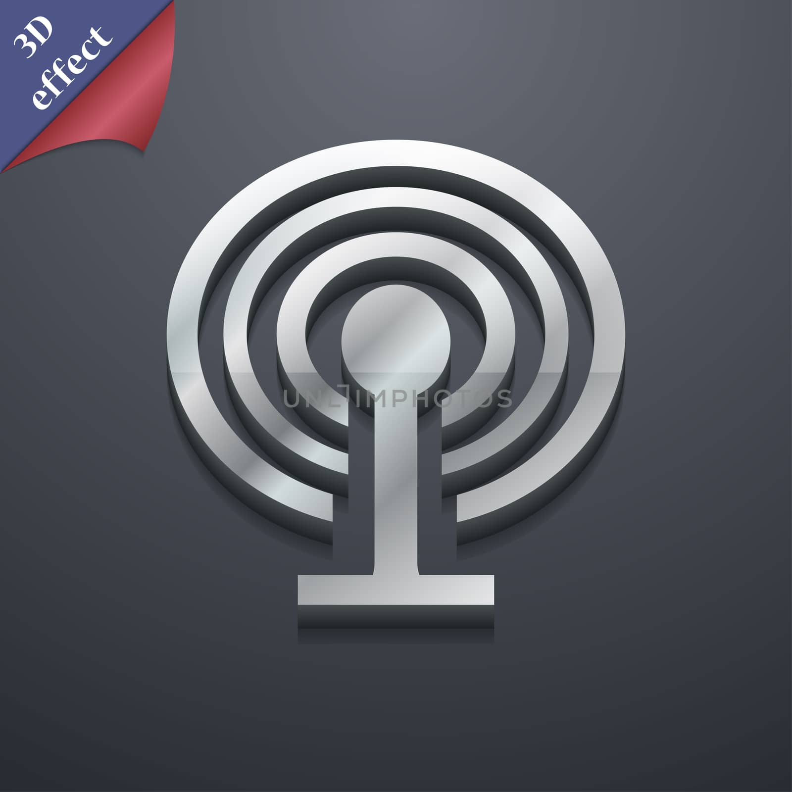 Wi-fi icon symbol. 3D style. Trendy, modern design with space for your text . Rastrized by serhii_lohvyniuk