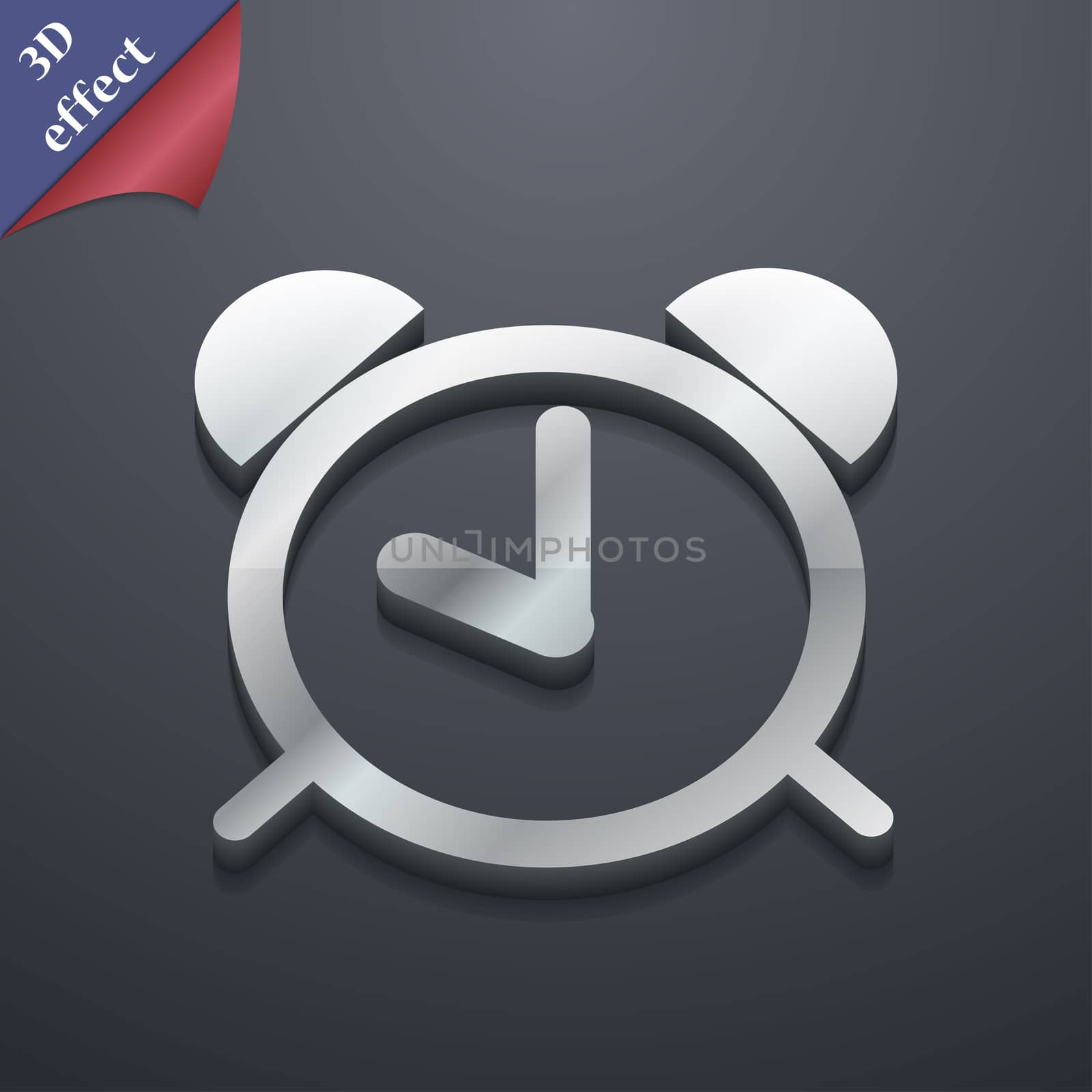 Alarm clock icon symbol. 3D style. Trendy, modern design with space for your text . Rastrized by serhii_lohvyniuk