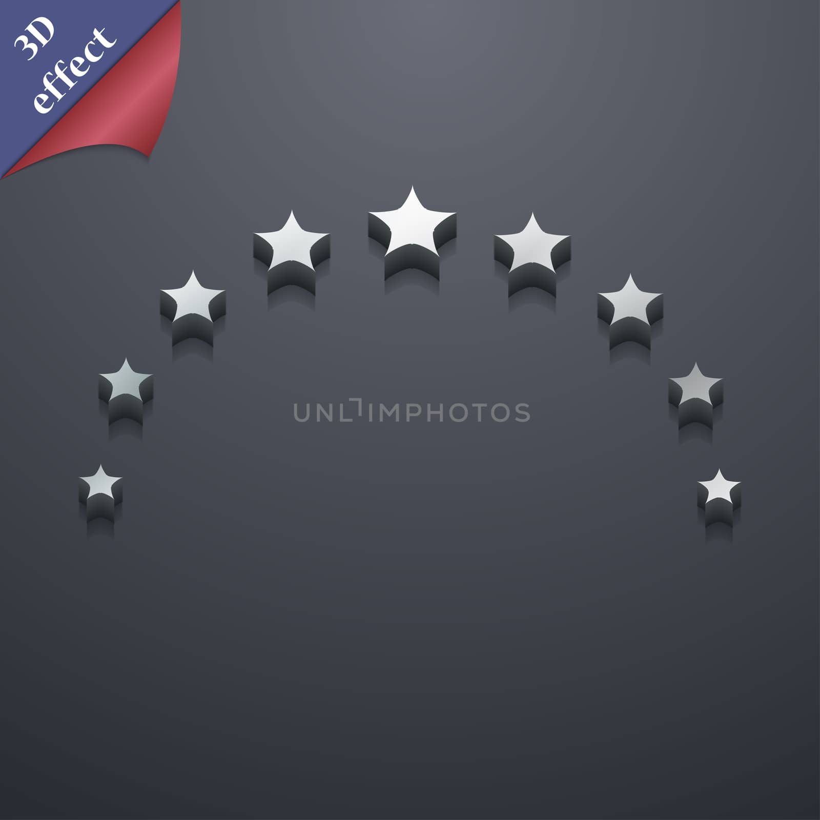 Stars icon symbol. 3D style. Trendy, modern design with space for your text . Rastrized by serhii_lohvyniuk