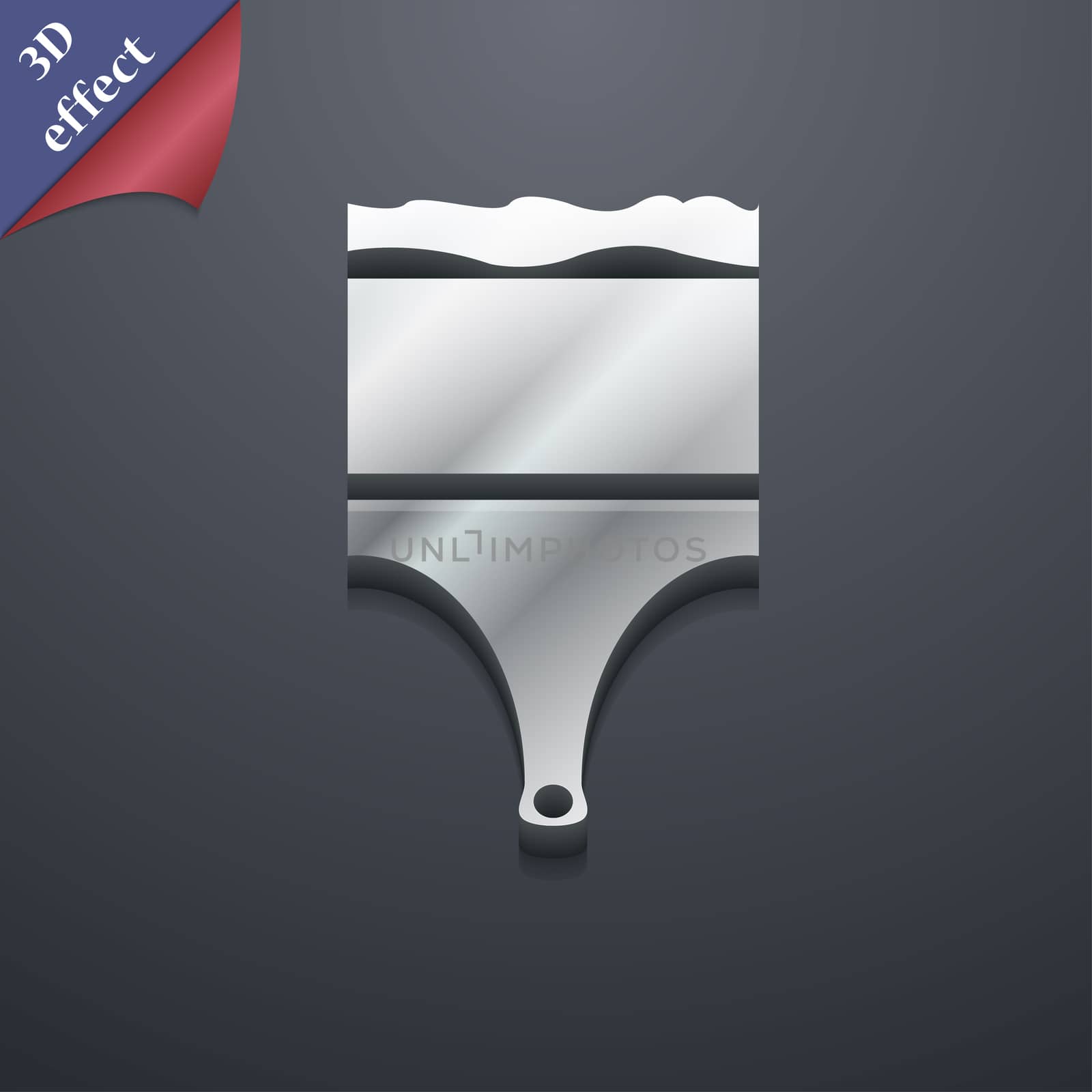 Paint brush icon symbol. 3D style. Trendy, modern design with space for your text . Rastrized by serhii_lohvyniuk